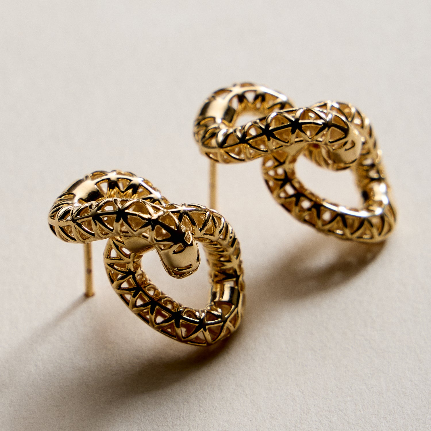 Gold Filled Textured Double Loop Earrings