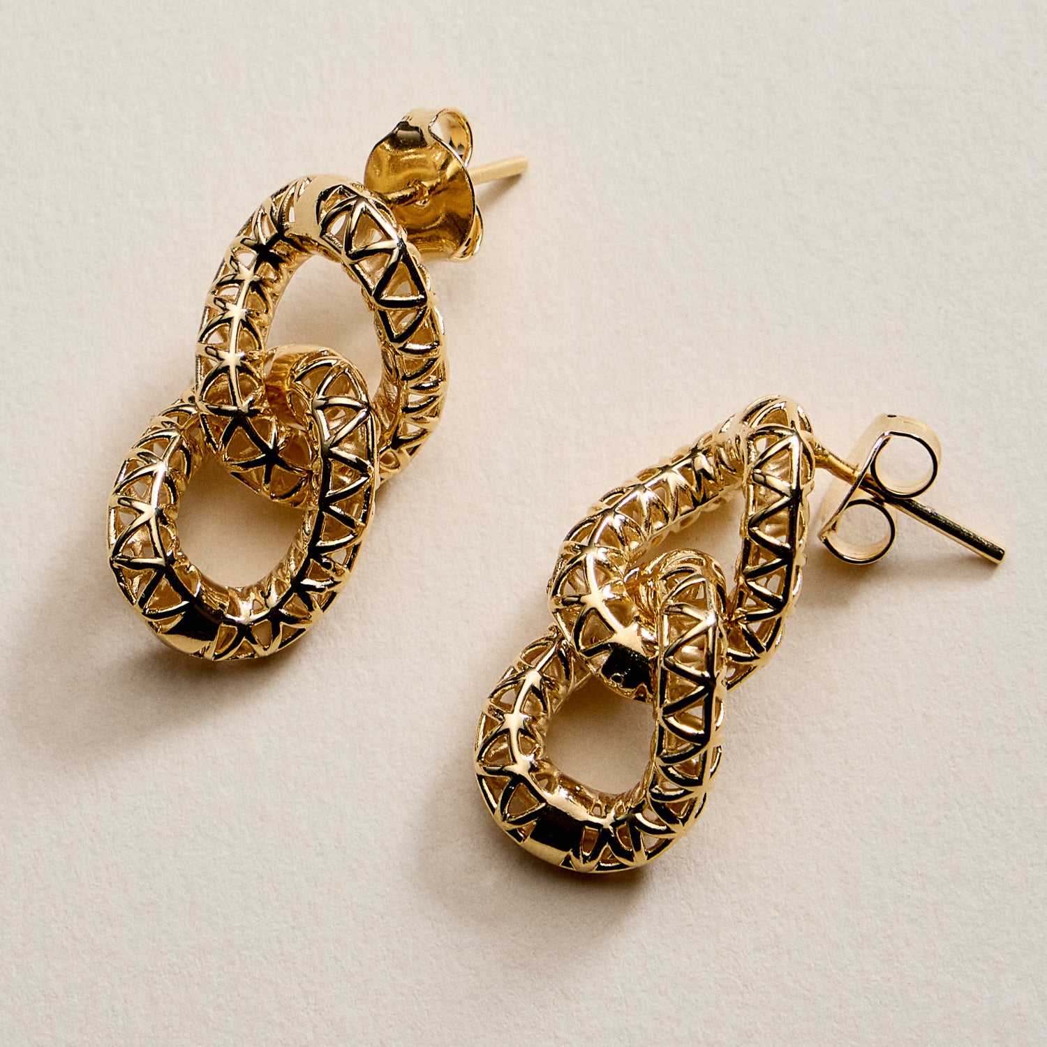 Gold Filled Textured Double Loop Earrings