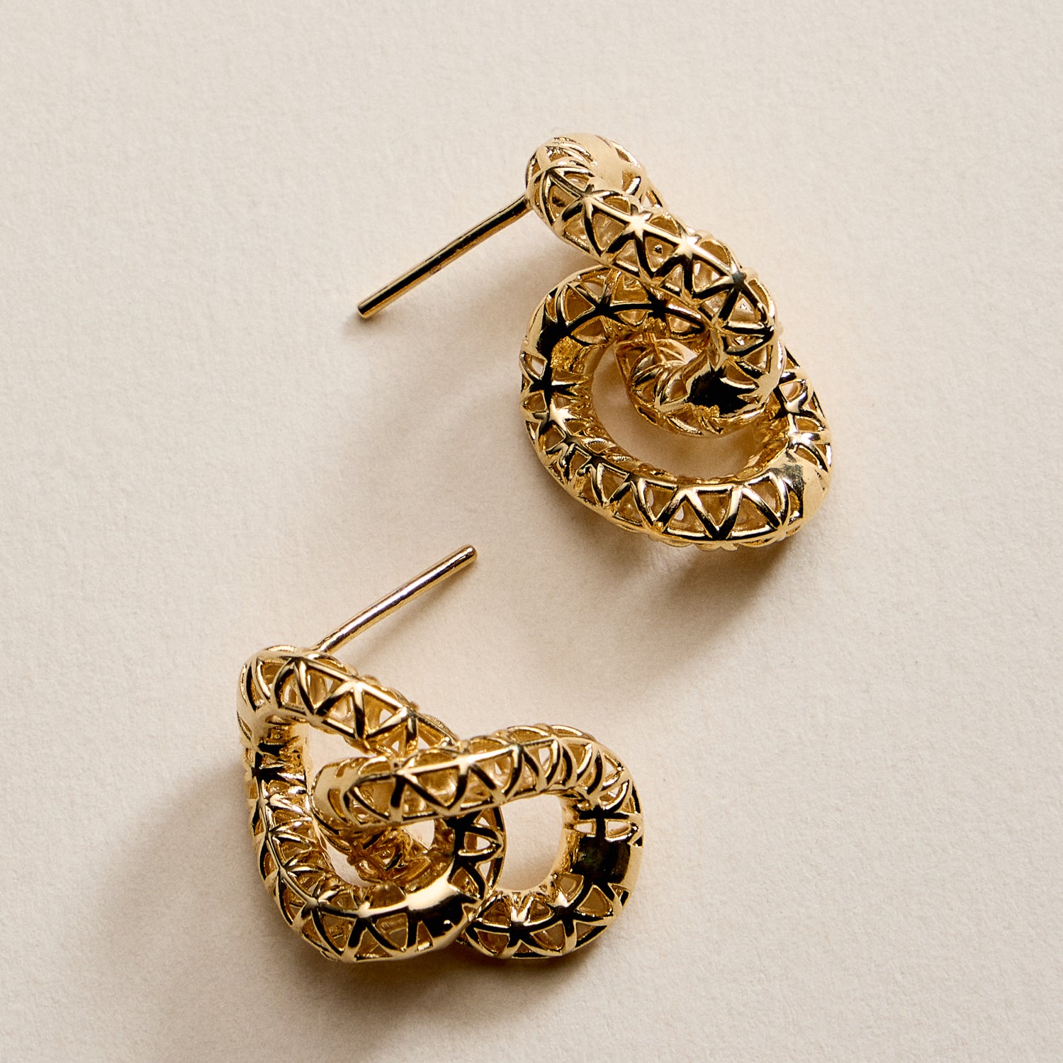 Gold Filled Textured Double Loop Earrings