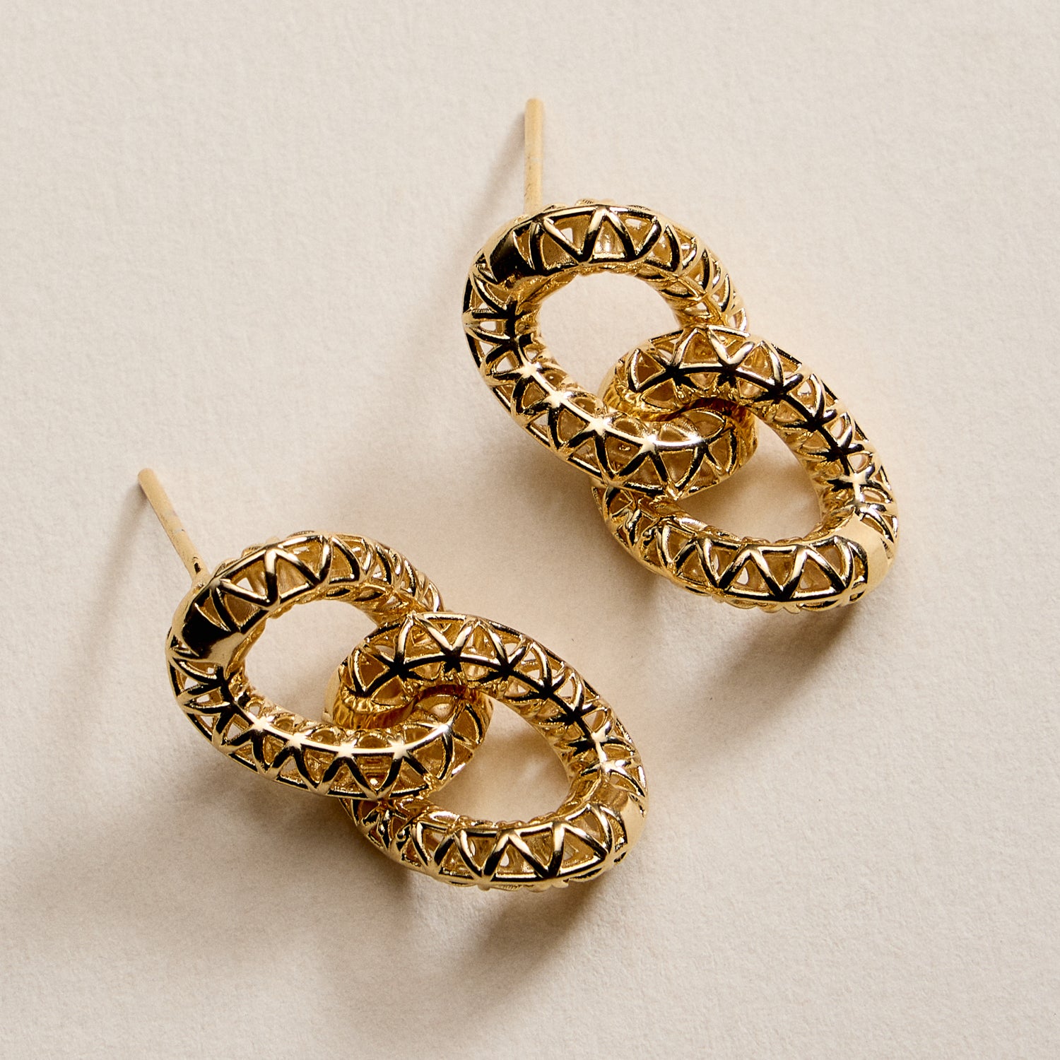 Gold Filled Textured Double Loop Earrings