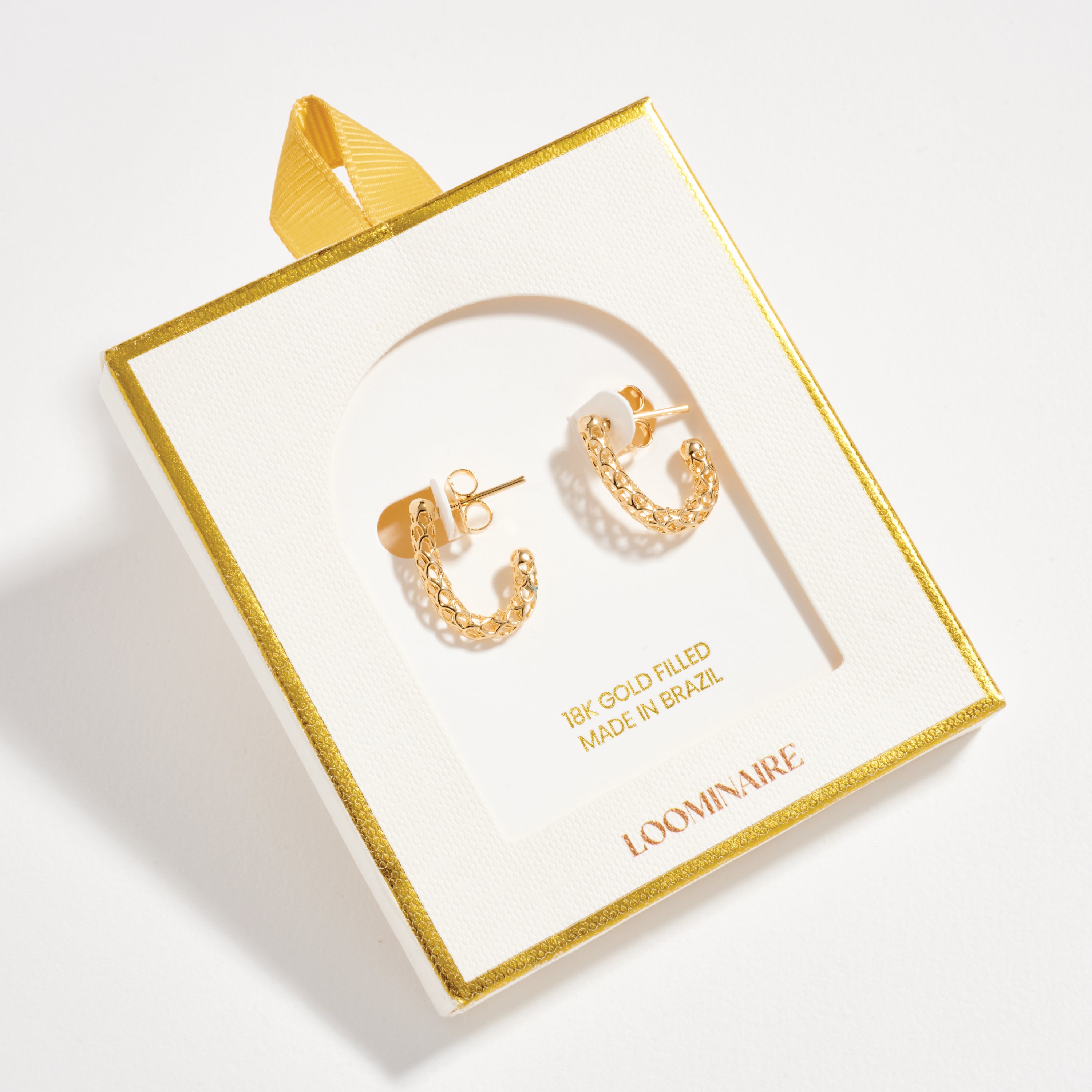 Gold Filled Textured Mini Hoop Earrings