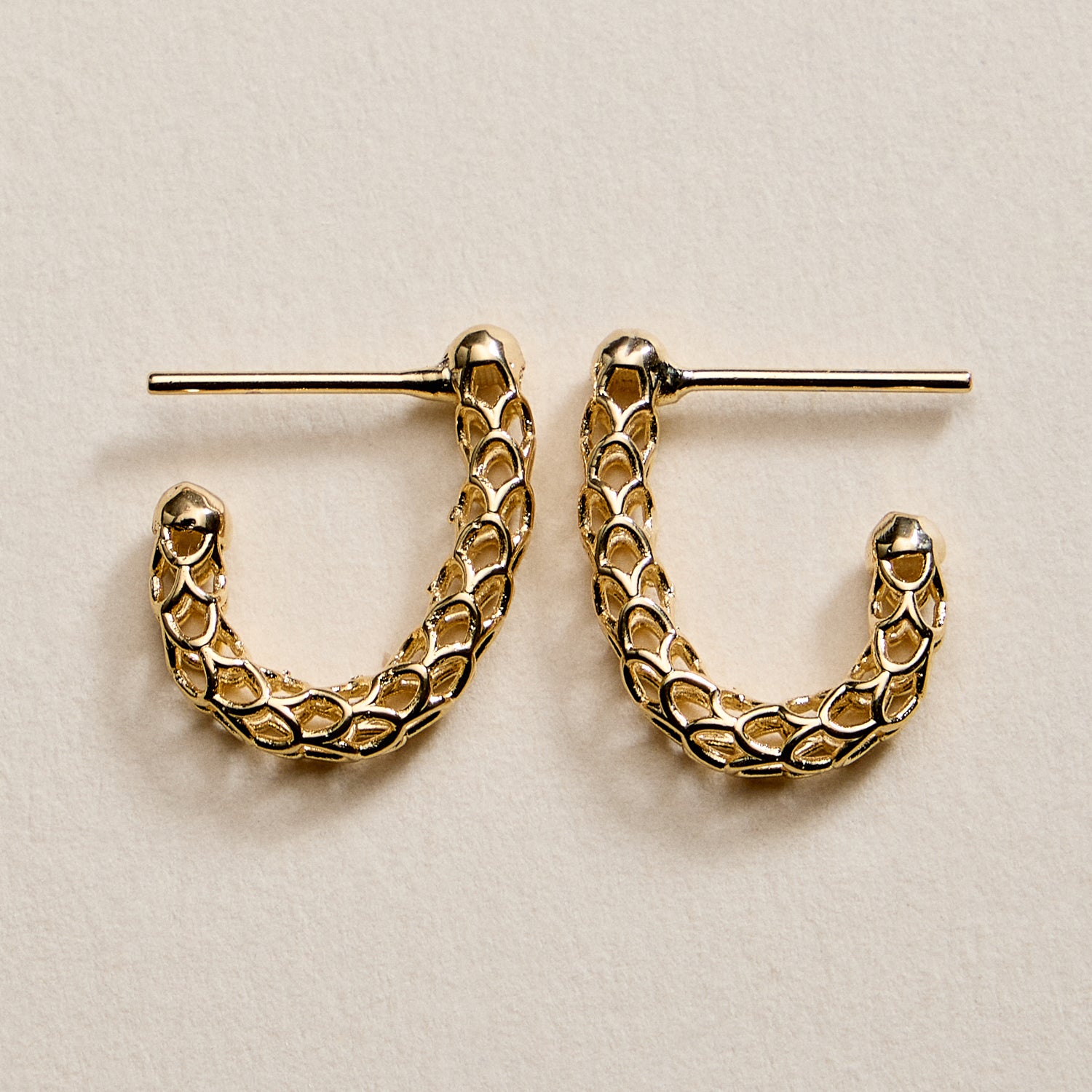Gold Filled Textured Mini Hoop Earrings