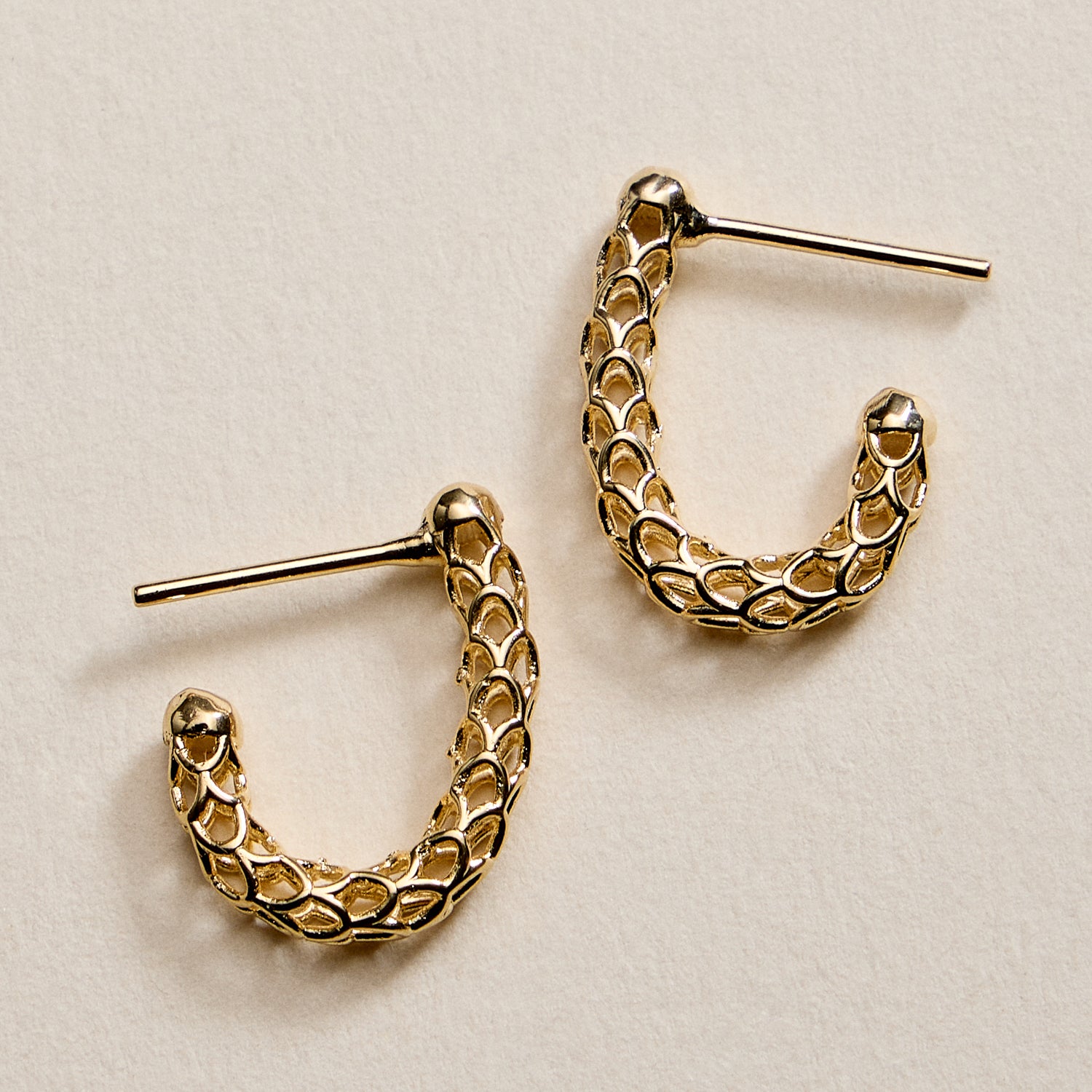 Gold Filled Textured Mini Hoop Earrings