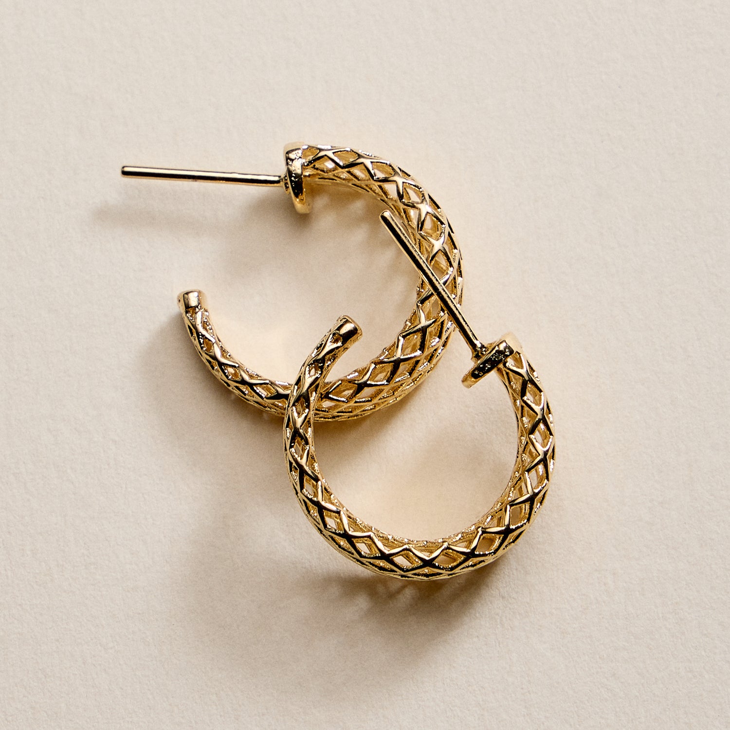 Gold Filled Woven Lattice Earrings