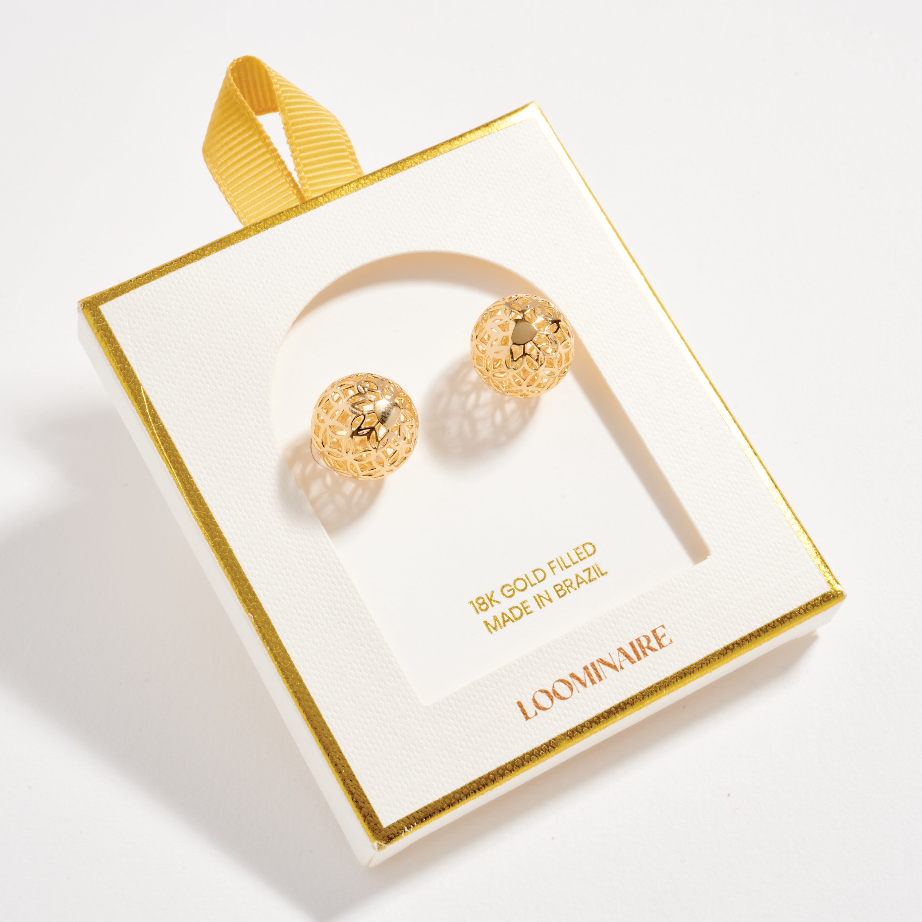 Gold Filled Filigree Ball Stud Earrings