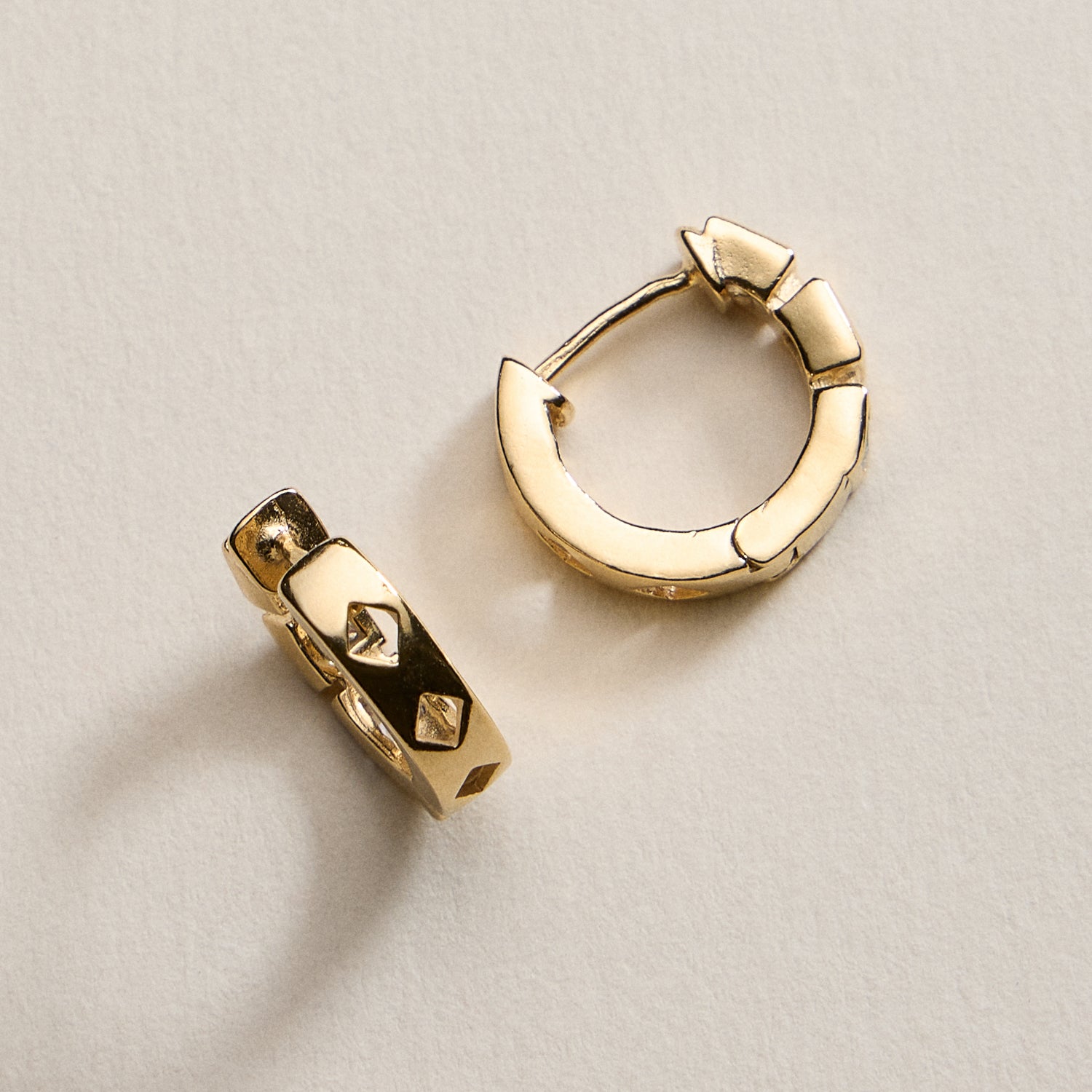 Gold Filled CZ Huggie Hoop Earrings