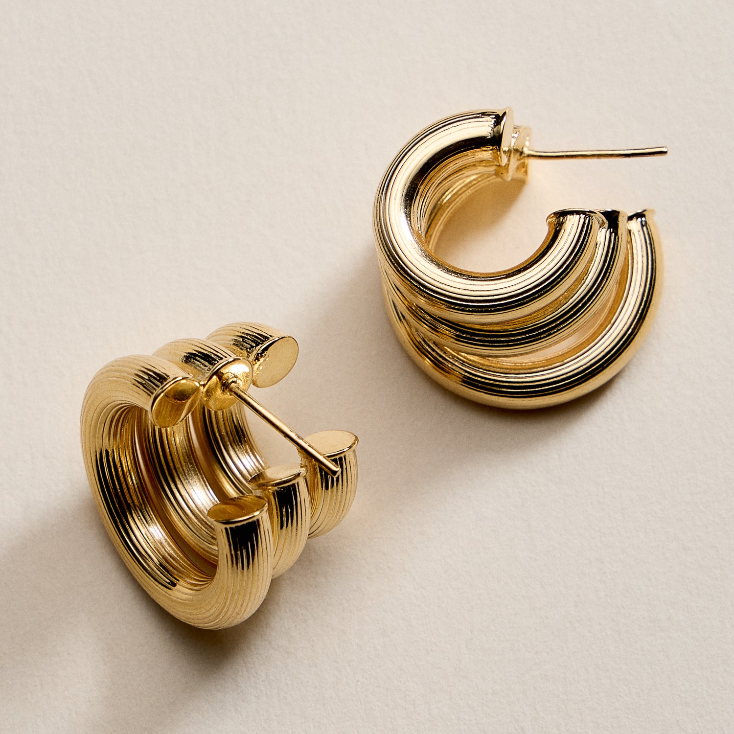 Gold Filled Triple Hoop Earrings