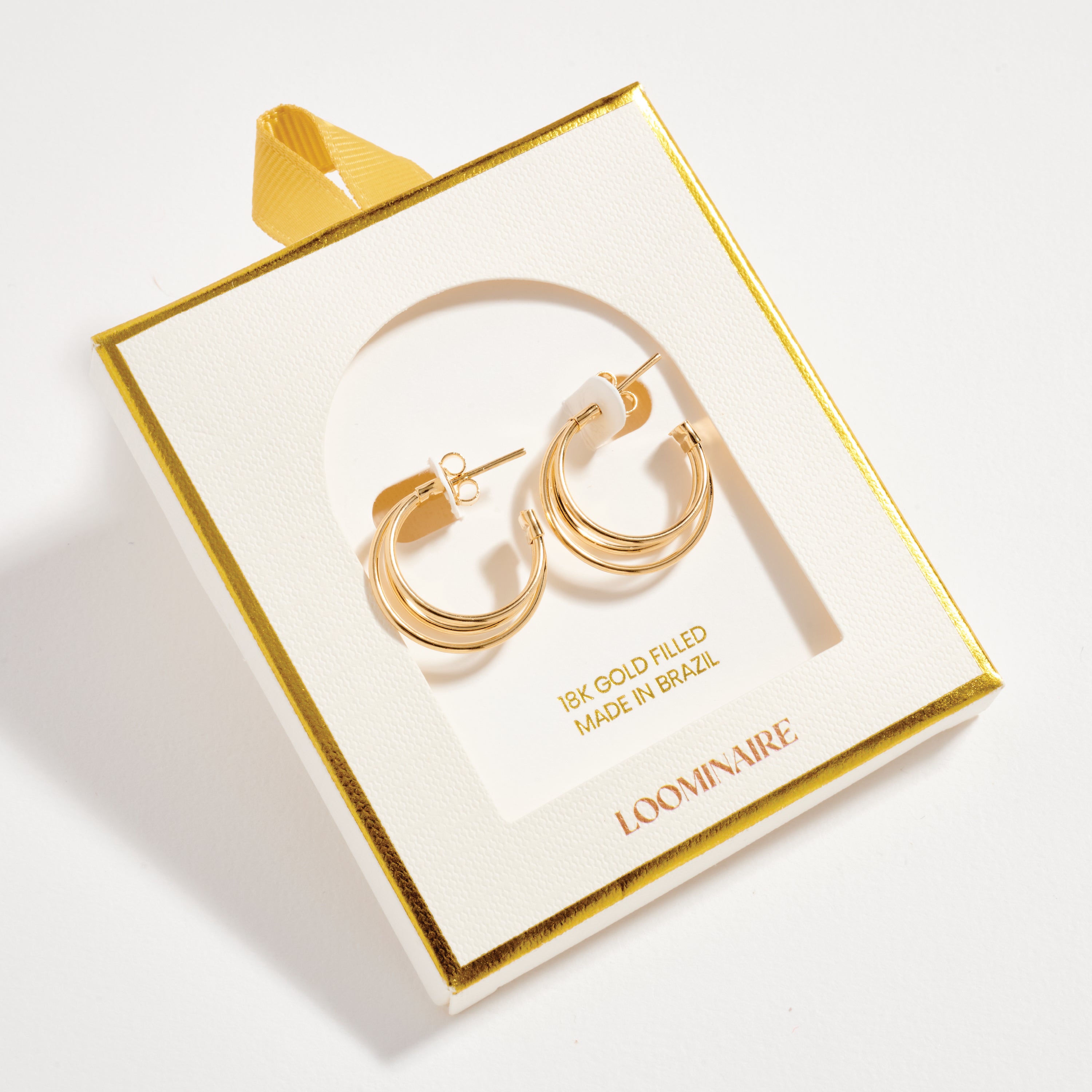 Gold Filled Triple Hoop Earrings – Modern Layered Small Hoops