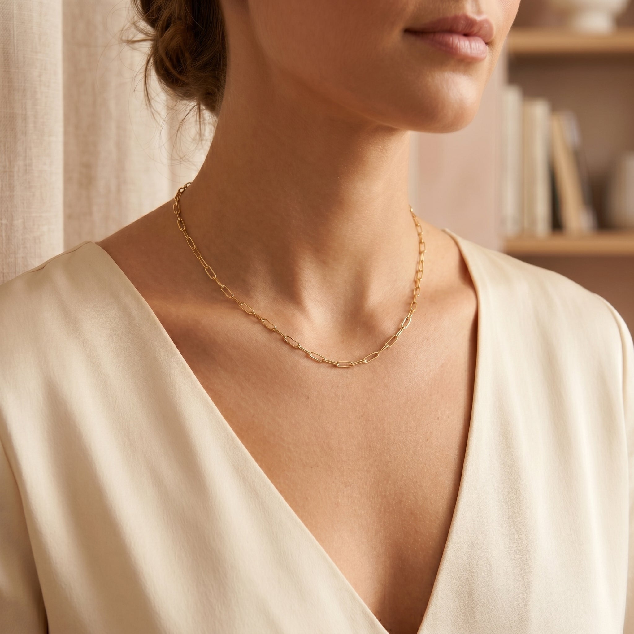18K Gold Filled Paperclip Chain Necklace