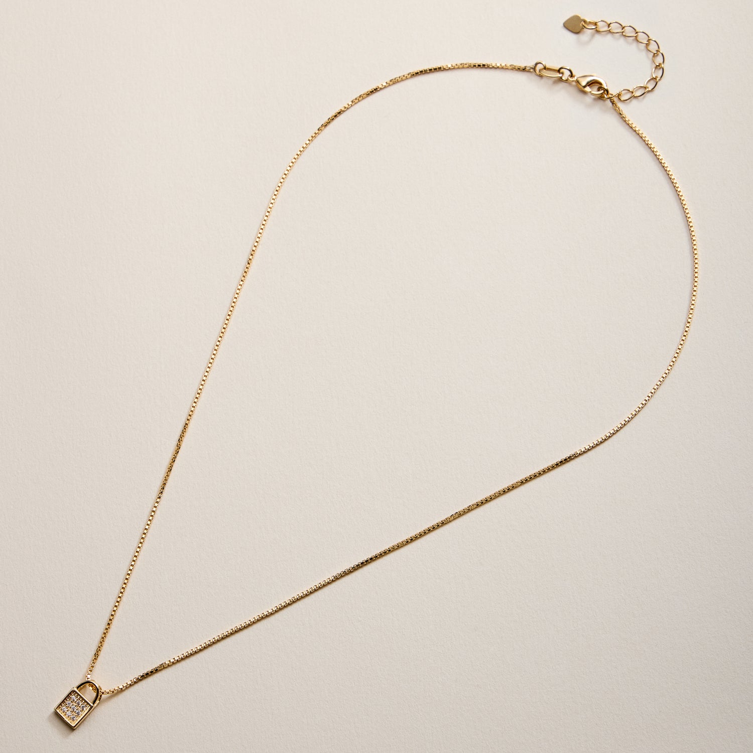 Gold Filled Padlock Pendant Necklace