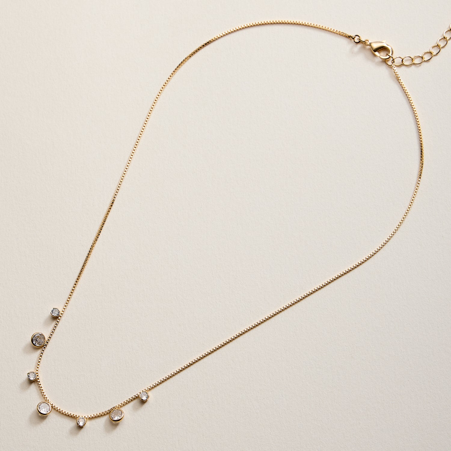 Gold Filled Minimalist Bezel Station Necklace