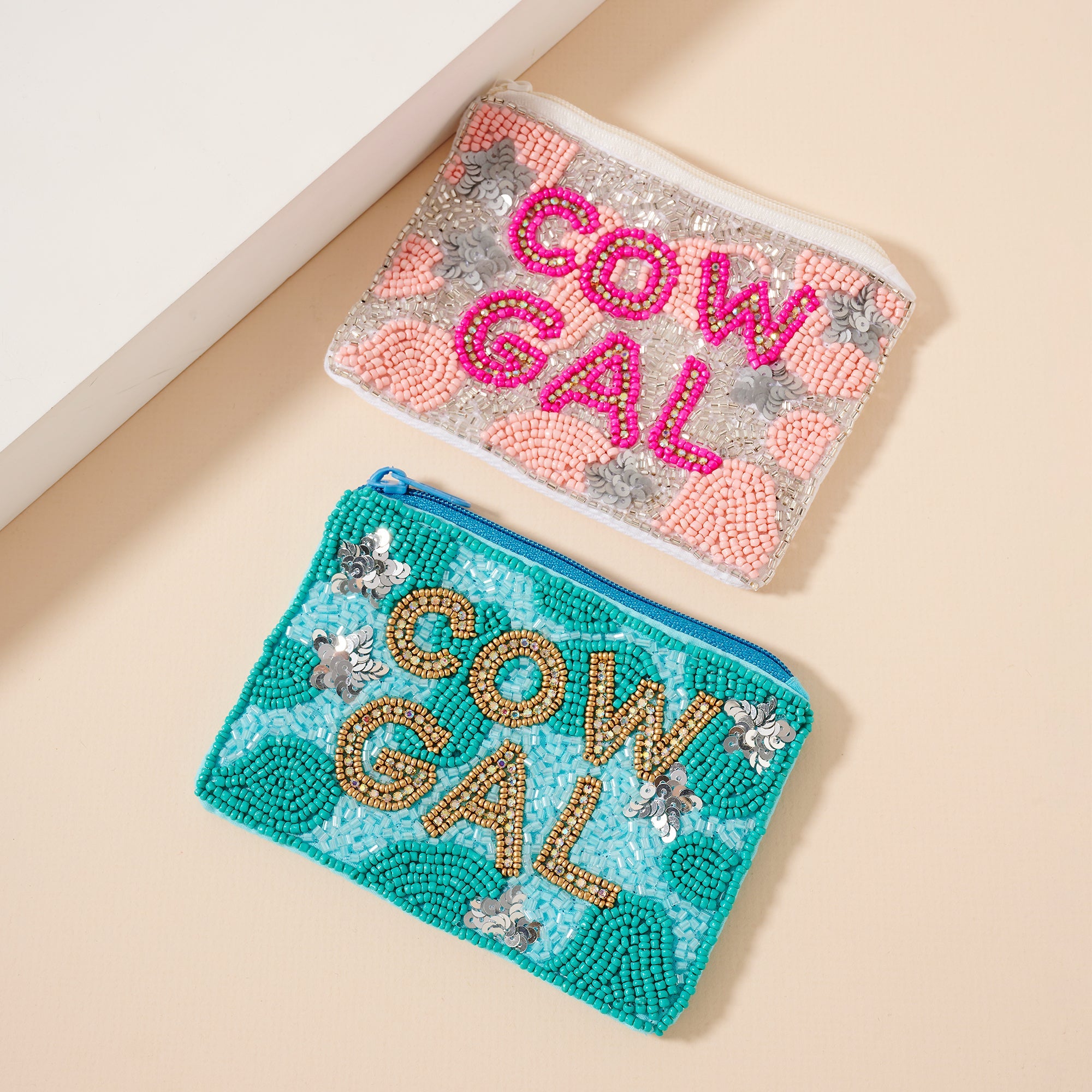 Western Cowgirl Beaded Coin Pouch