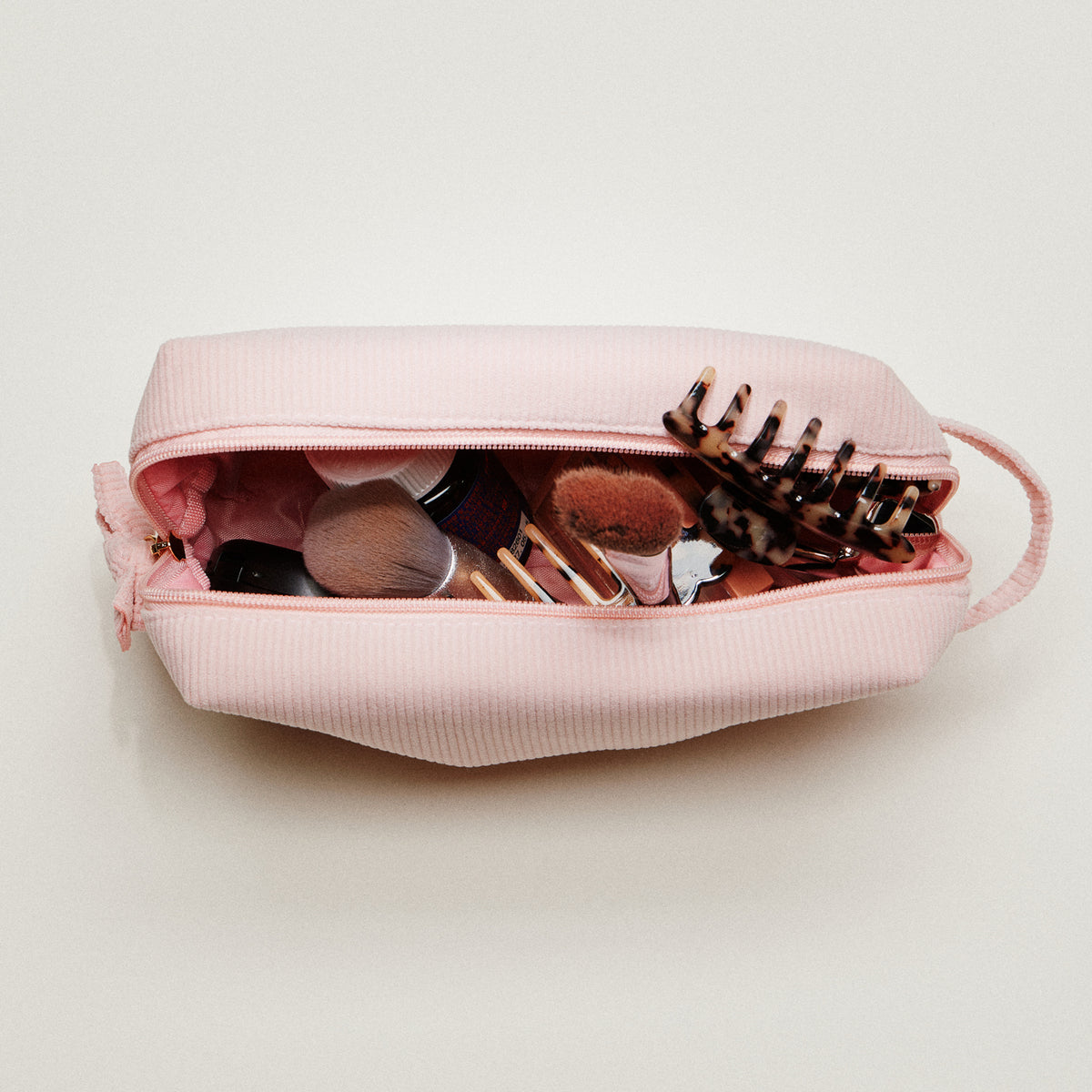 Corduroy Makeup Bag | Soft Travel Cosmetic Pouch