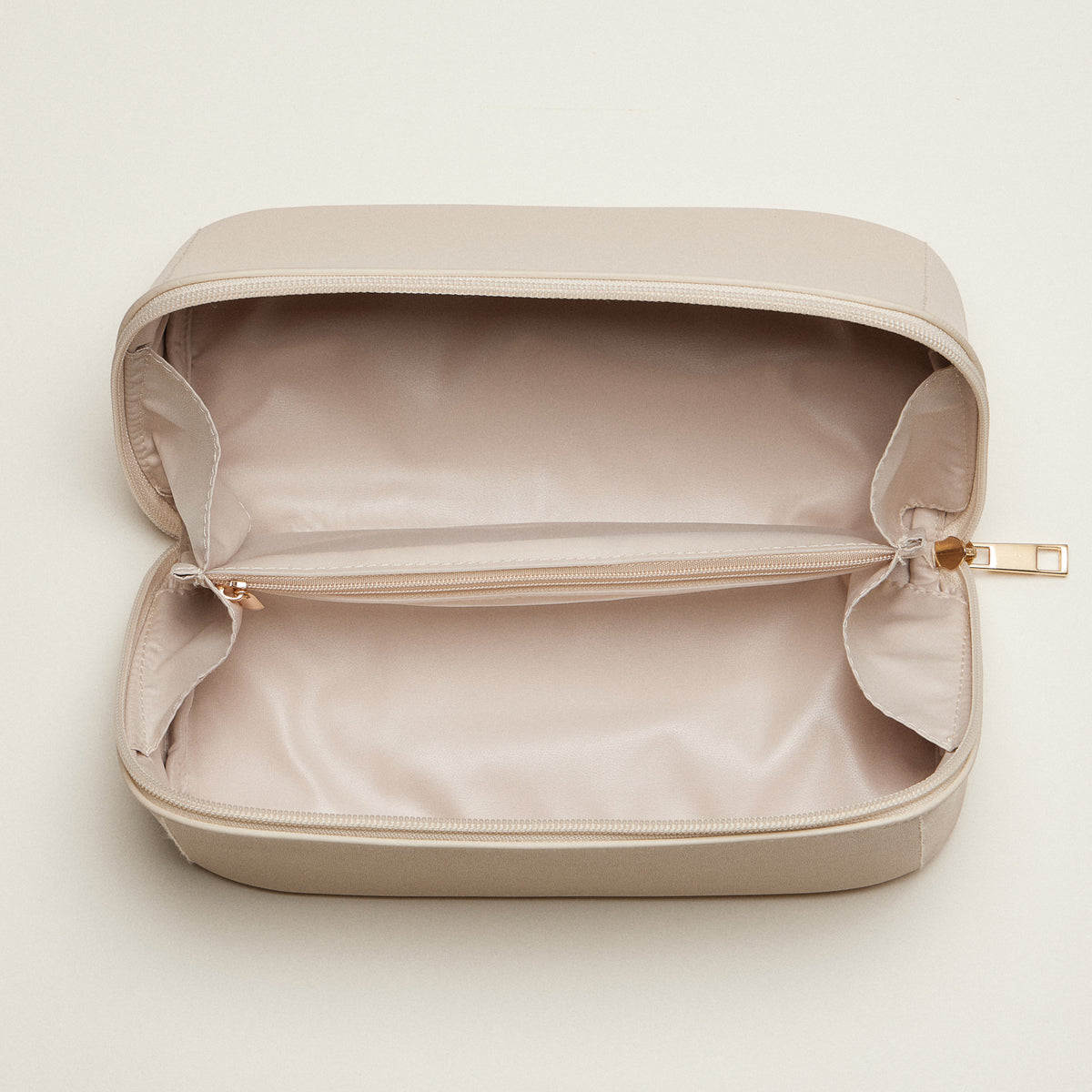 PU Leather Lay-Flat Makeup Bag | Travel Cosmetic Organizer