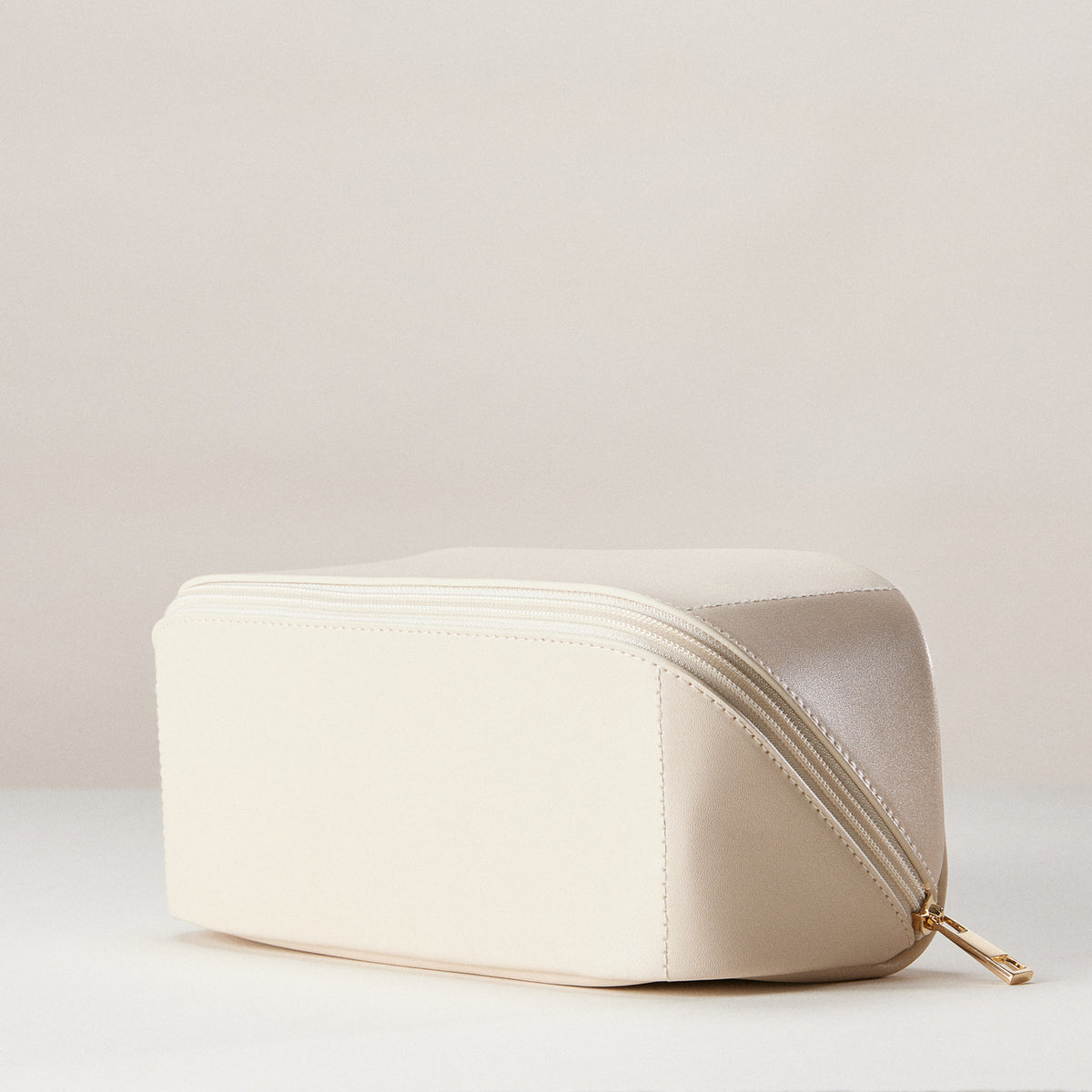 PU Leather Lay-Flat Makeup Bag | Travel Cosmetic Organizer