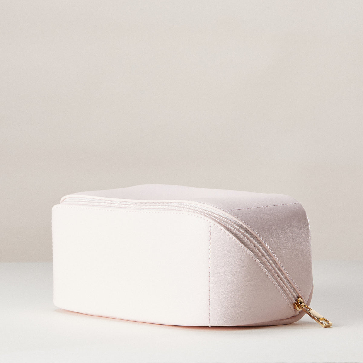 PU Leather Lay-Flat Makeup Bag | Travel Cosmetic Organizer