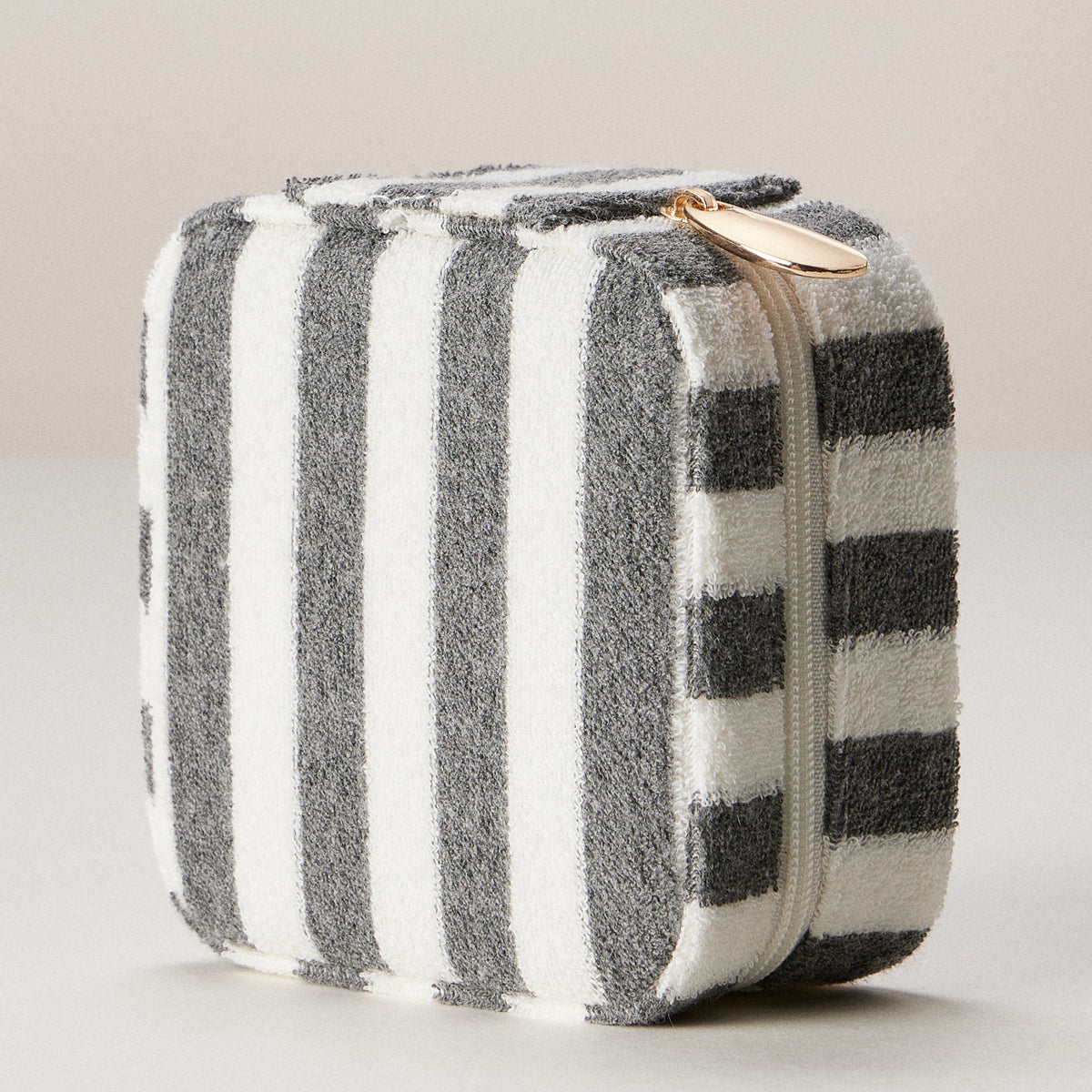 Terry Stripe Travel Jewelry Box | Zipper Organizer