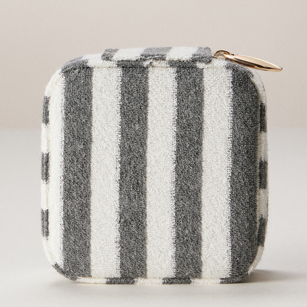 Terry Stripe Travel Jewelry Box | Zipper Organizer