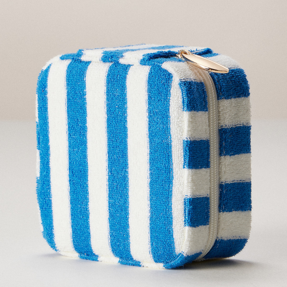 Terry Stripe Travel Jewelry Box | Zipper Organizer