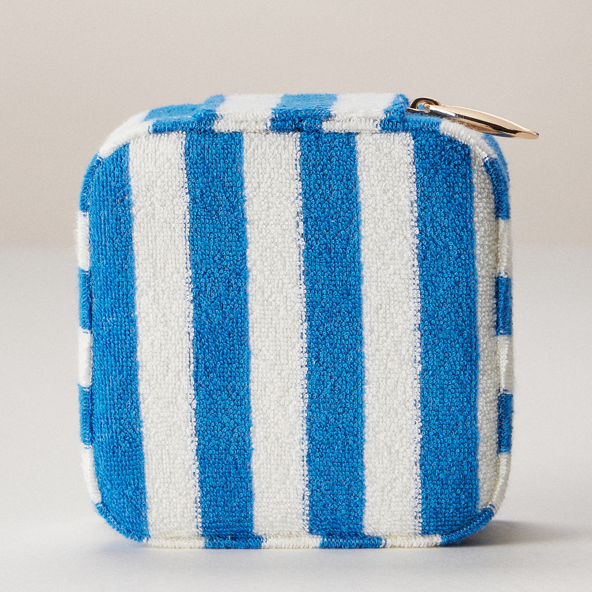 Terry Stripe Travel Jewelry Box | Zipper Organizer
