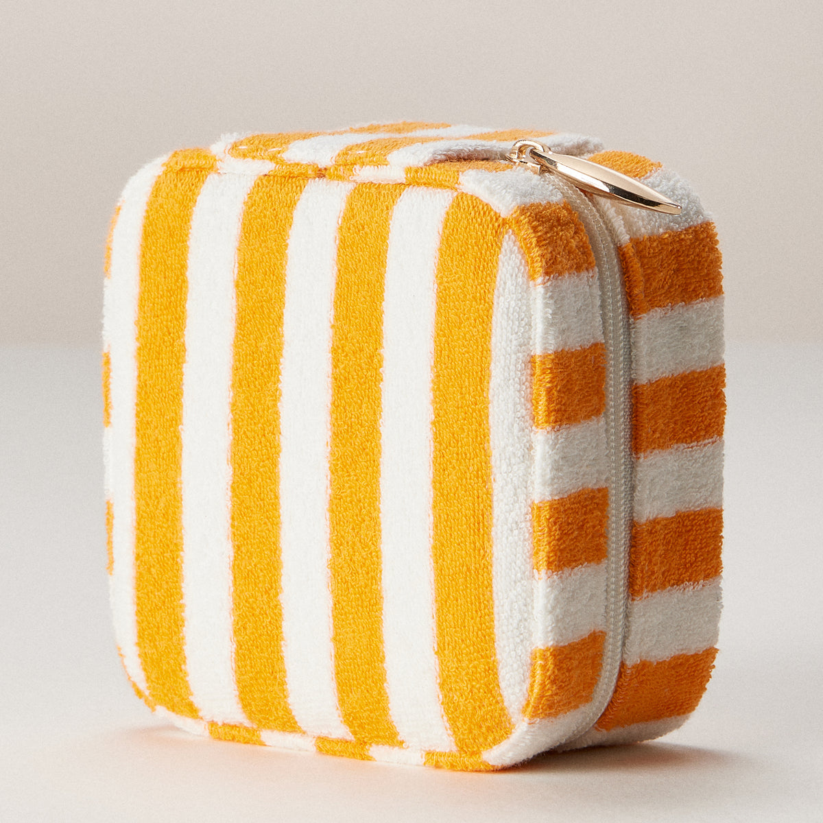 Terry Stripe Travel Jewelry Box | Zipper Organizer