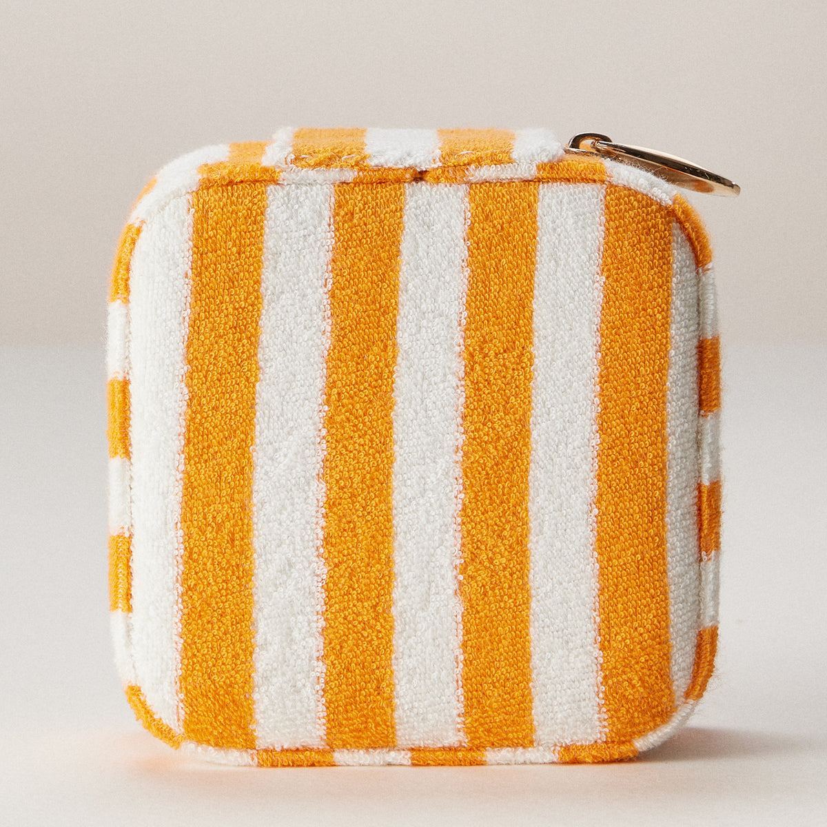 Terry Stripe Travel Jewelry Box | Zipper Organizer