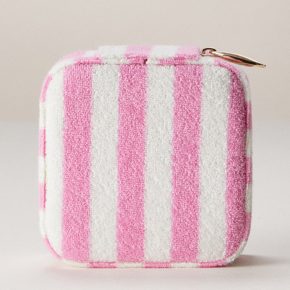 Terry Stripe Travel Jewelry Box | Zipper Organizer