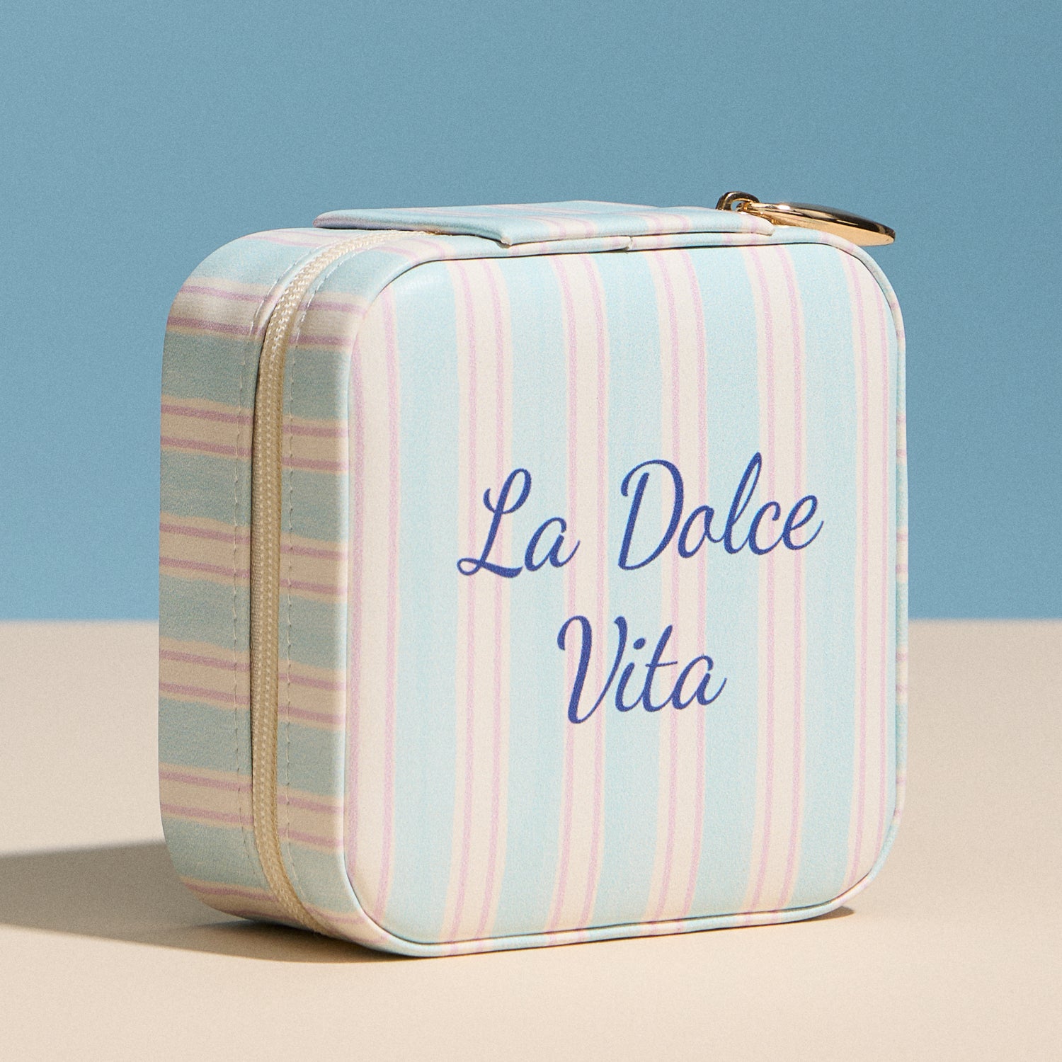 La Dolce Vita Travel Jewelry Box – Sky Blue - Frem