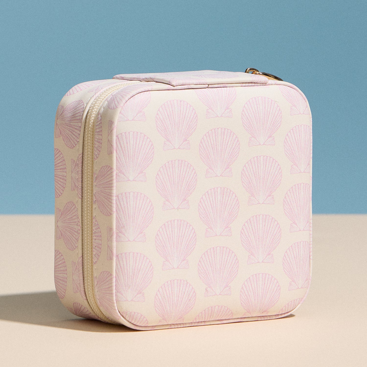 Pink Shell Travel Jewelry Box - Frem