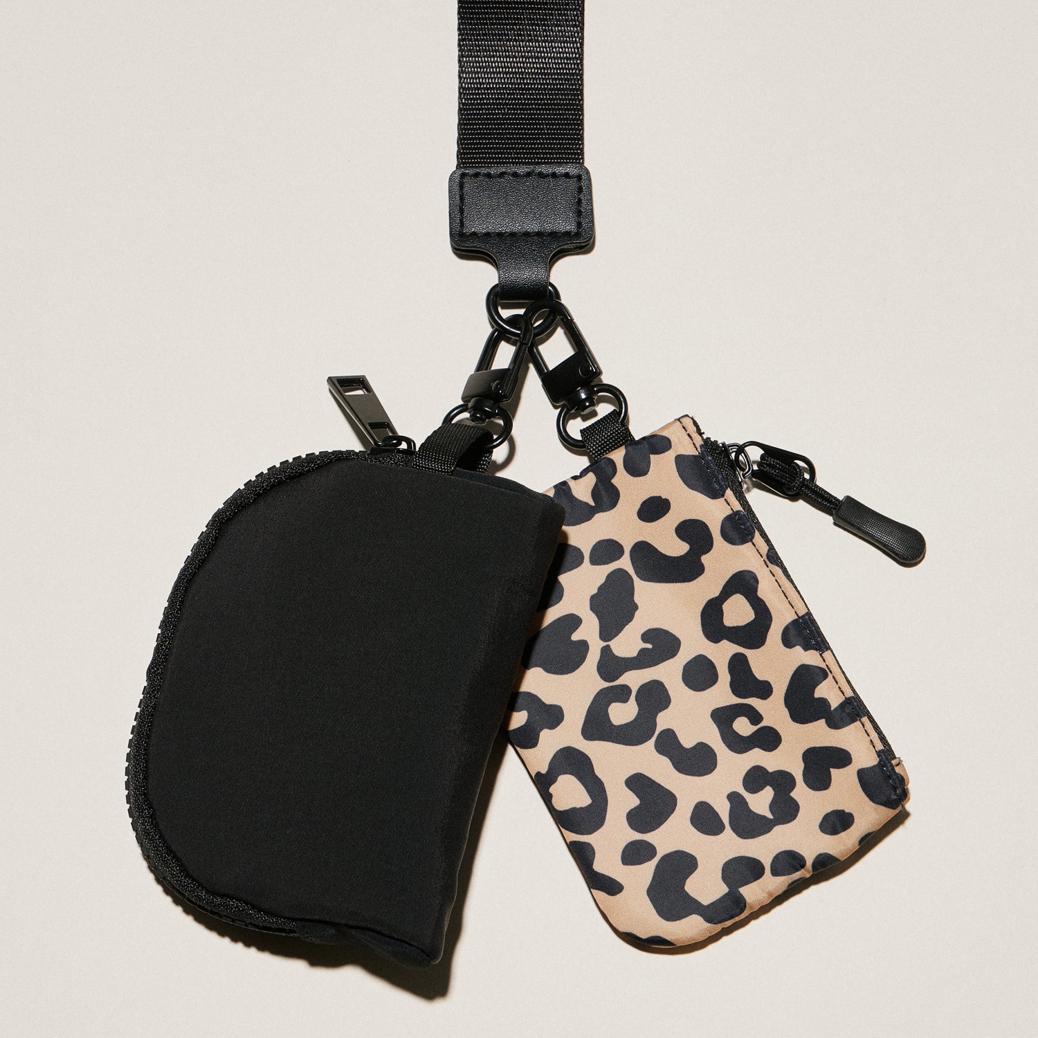 Fabric Dual Pouch Wristlet Wallet | Keychain Holder