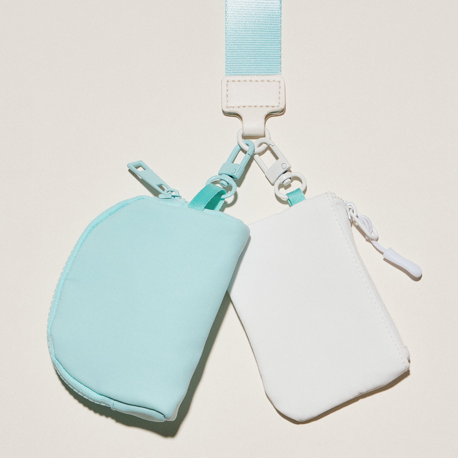 Fabric Dual Pouch Wristlet Wallet | Keychain Holder
