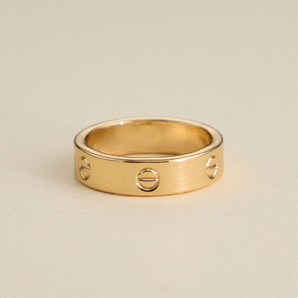 Gold Screw Detail & Nail Wrap Ring Set – 2 Piece, Size 8