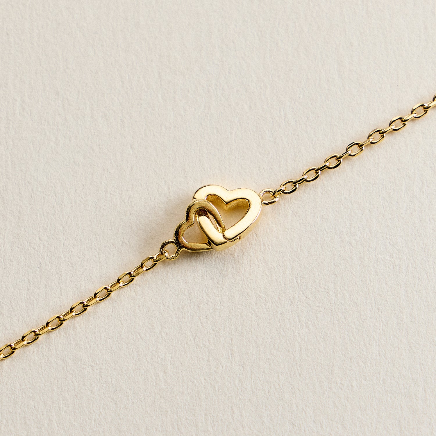 Interlocking Heart Bracelet – 14K Gold Dipped Dainty Chain especially made in Korea - Frem