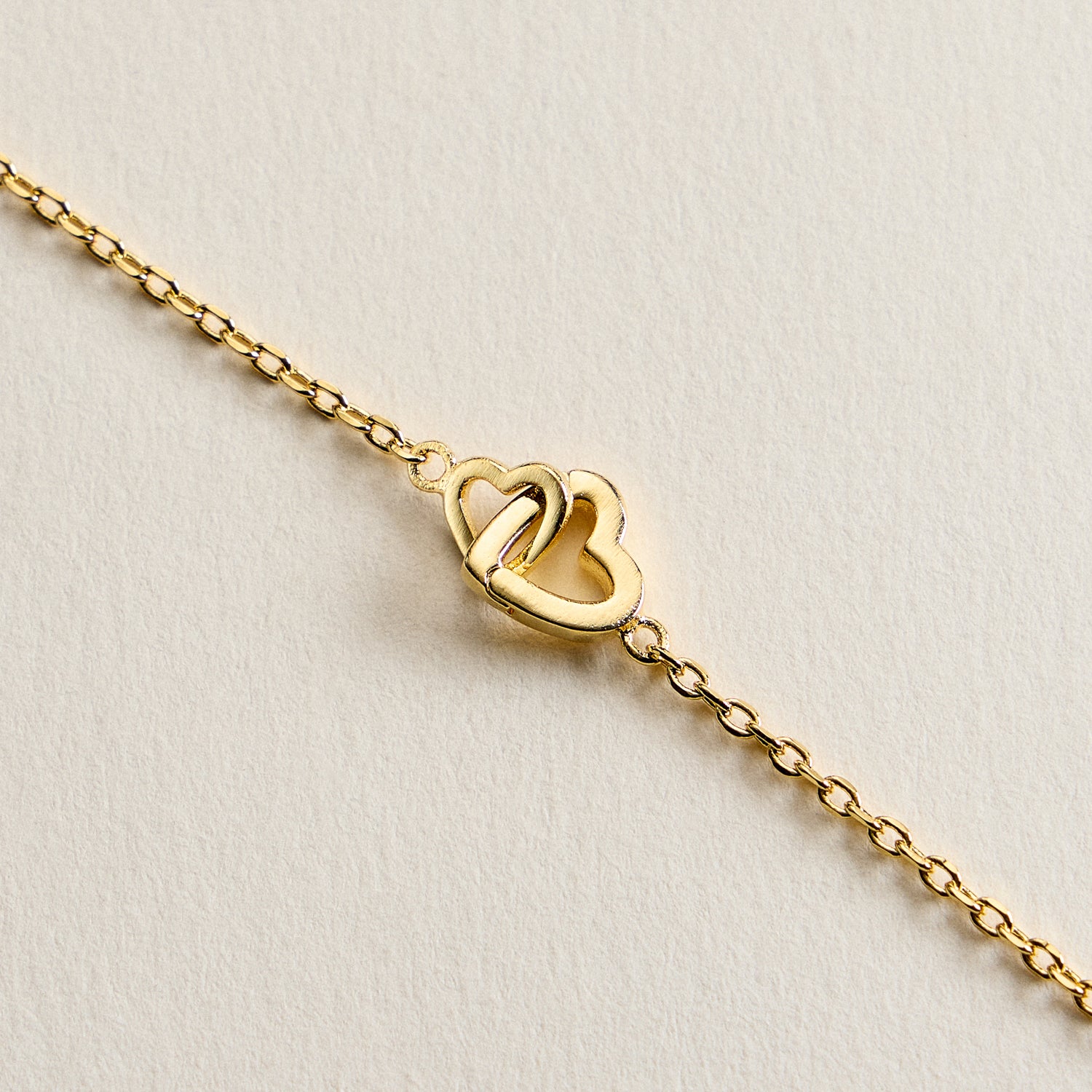 18K Gold Filled Interlocking Heart Bracelet