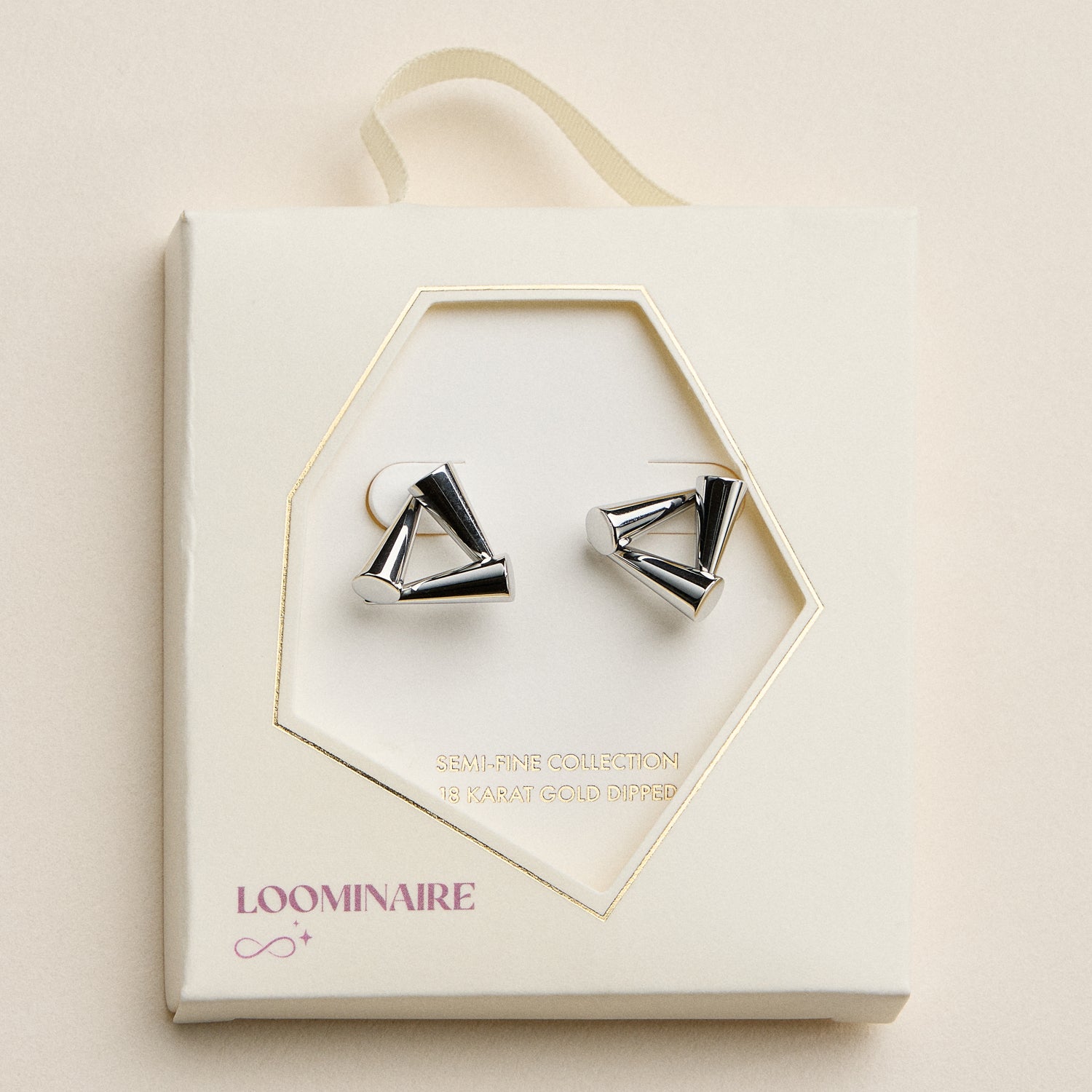 Stainless Steel Geometric Triangle Stud Earrings – Modern Minimal Design