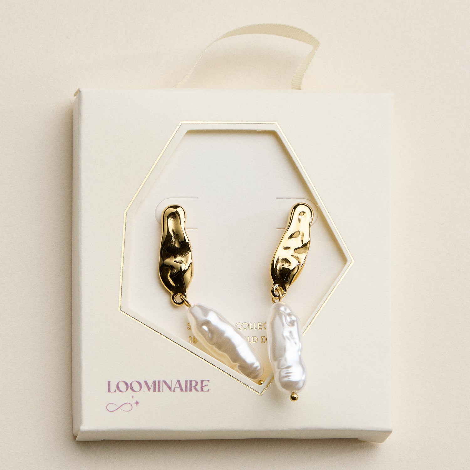 Stainless Steel Organic Pearl Drop Earrings – Sculptural Semi-Fine Style