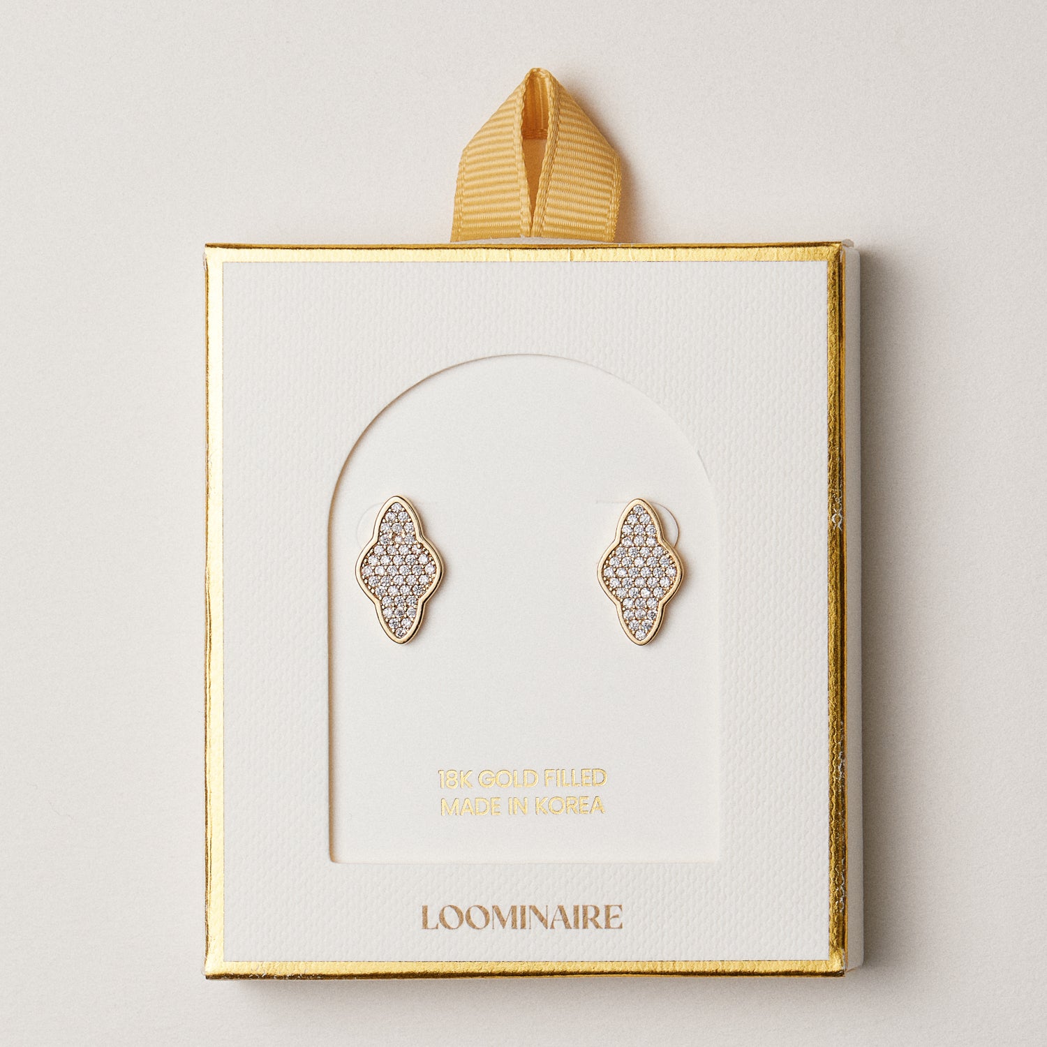 Gold Filled CZ Clover Stud Earrings | Dainty Jewelry