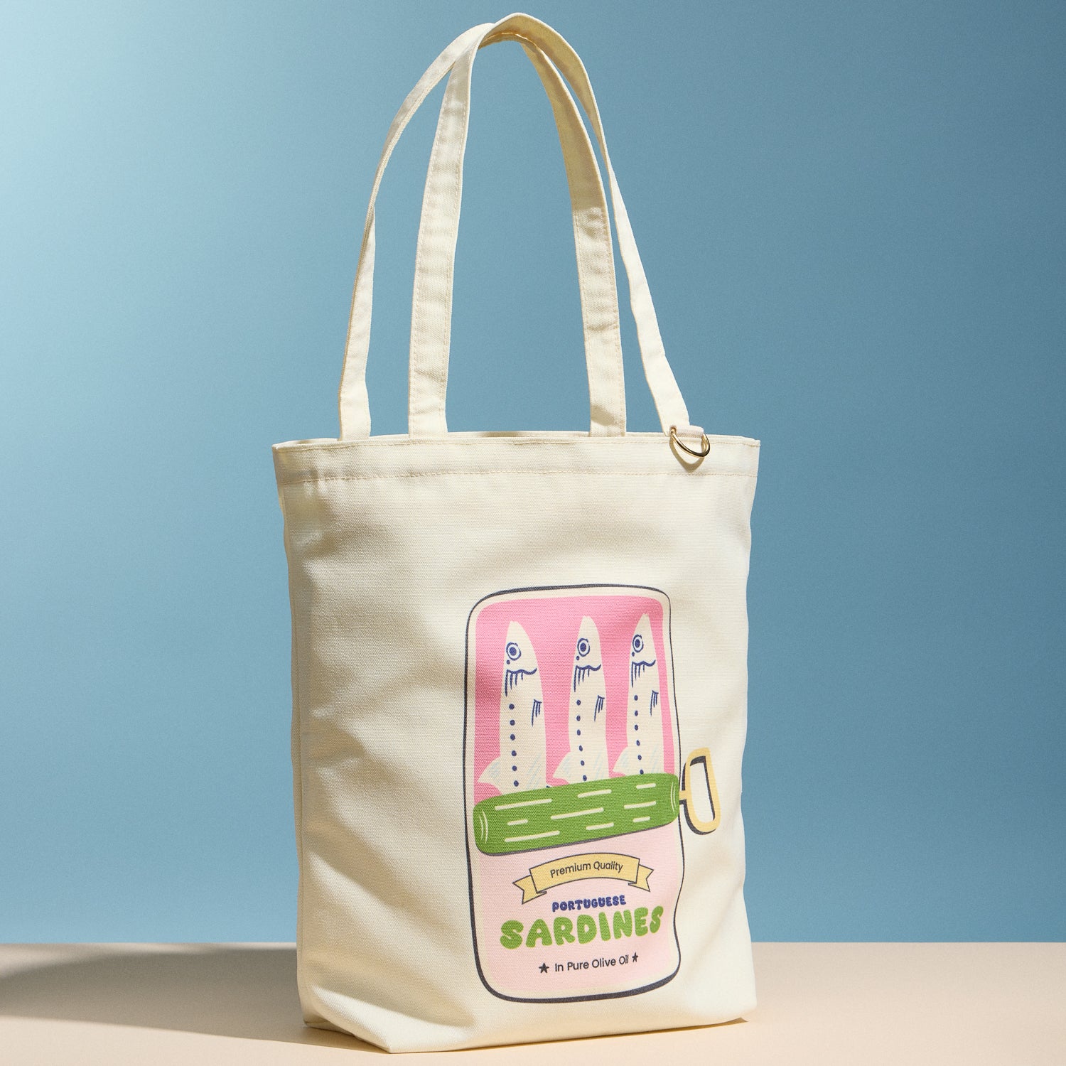 Sardines Canvas Tote Bag – Zippered Beach & Everyday Shopping Tote - Frem