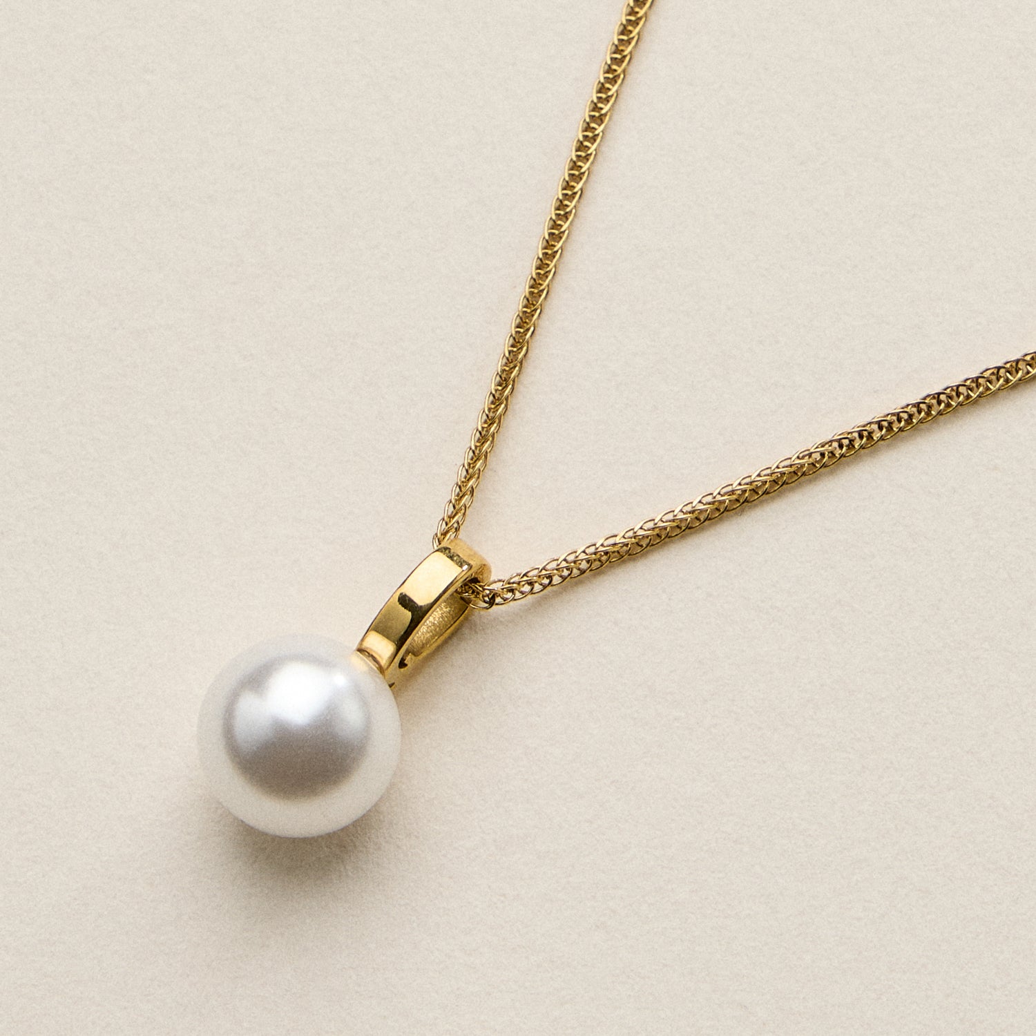Stainless Steel Pearl Drop Necklace