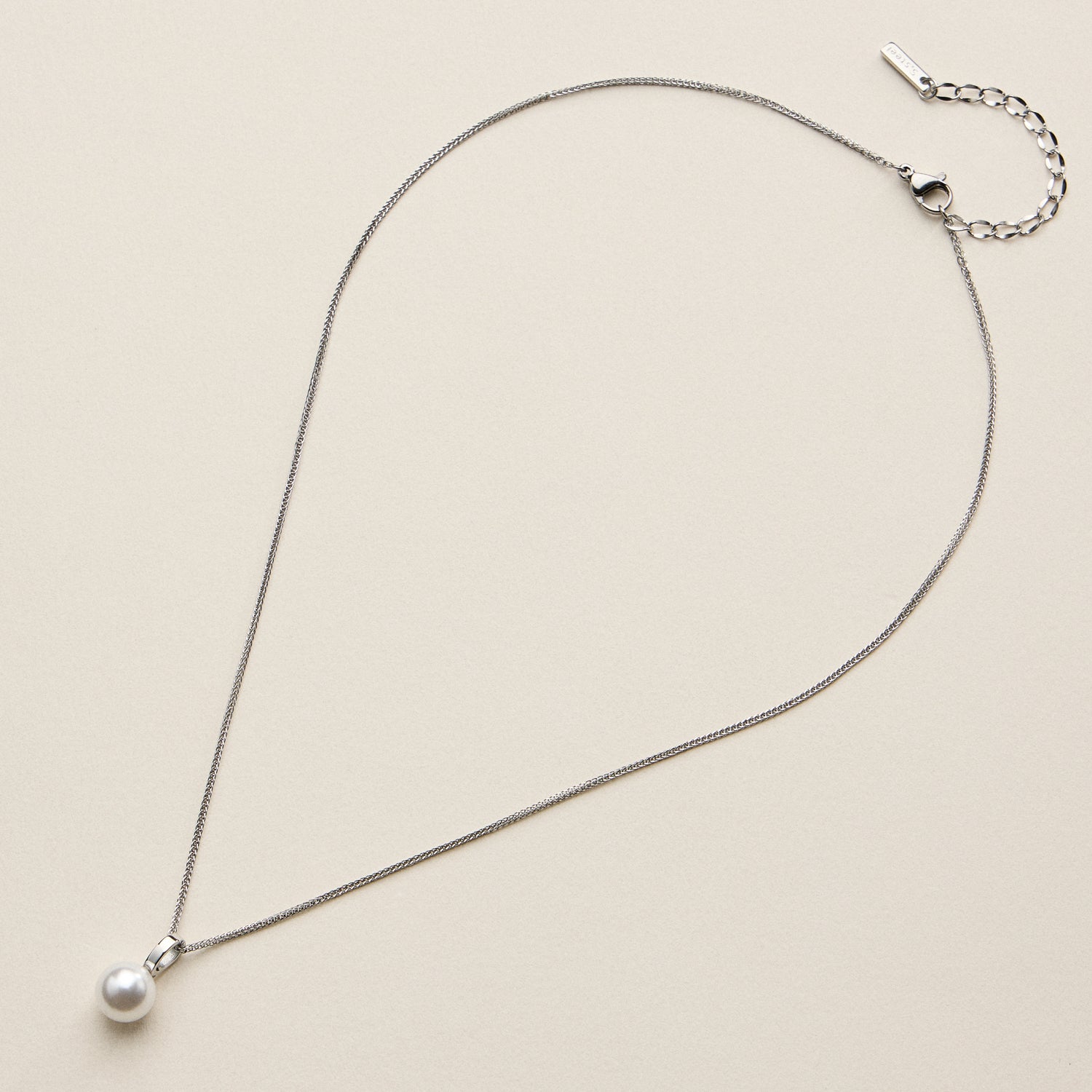 Stainless Steel Pearl Drop Necklace