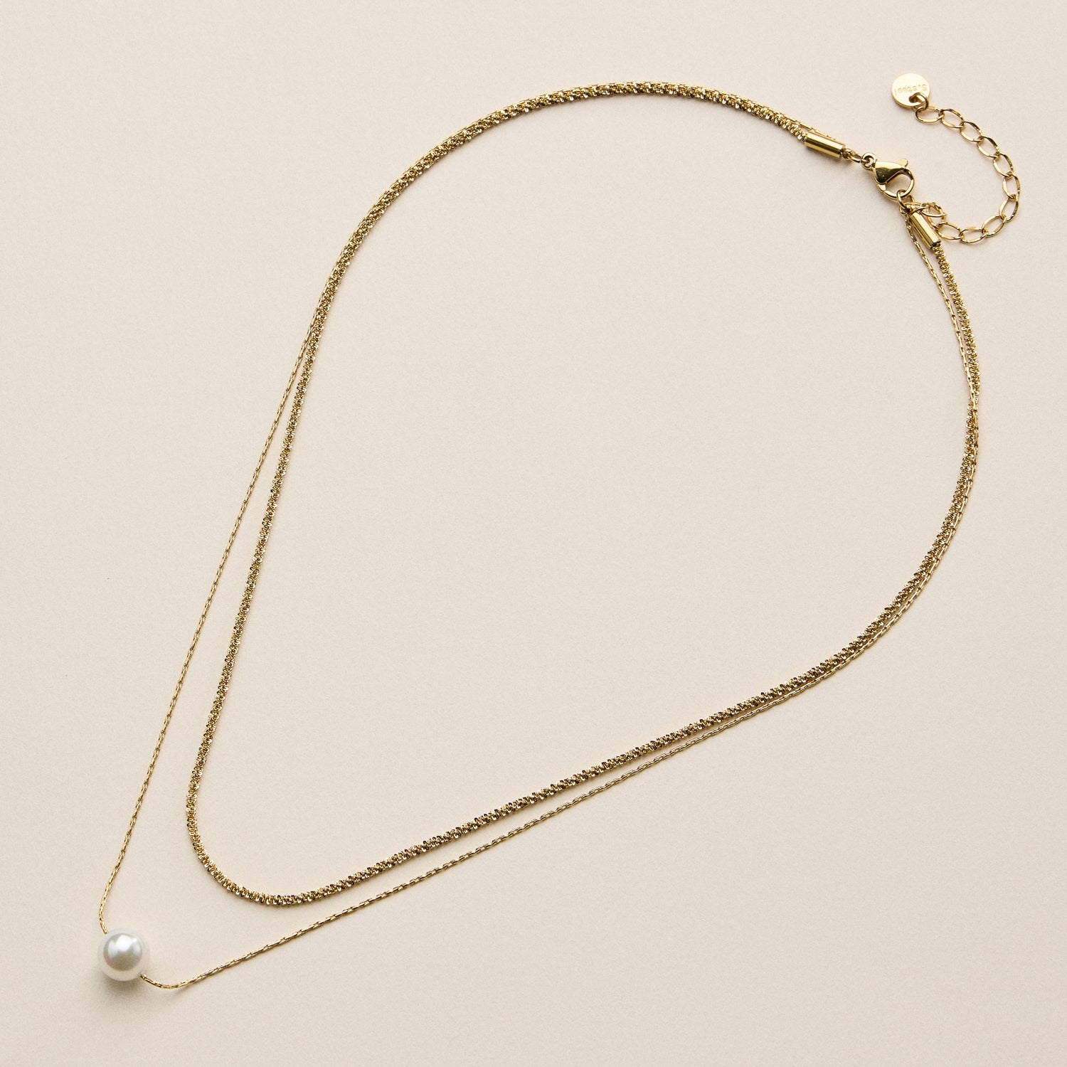 Stainless Steel Pearl Multi Chain Necklace