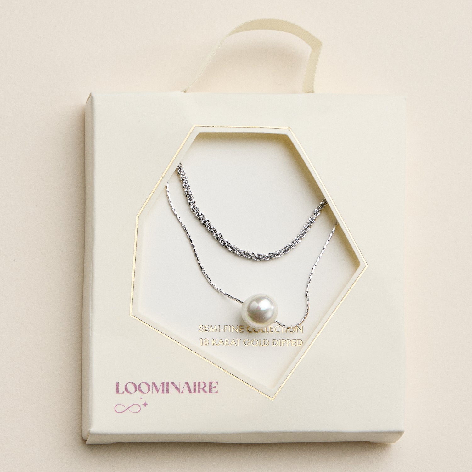 Stainless Steel Pearl Multi Chain Necklace