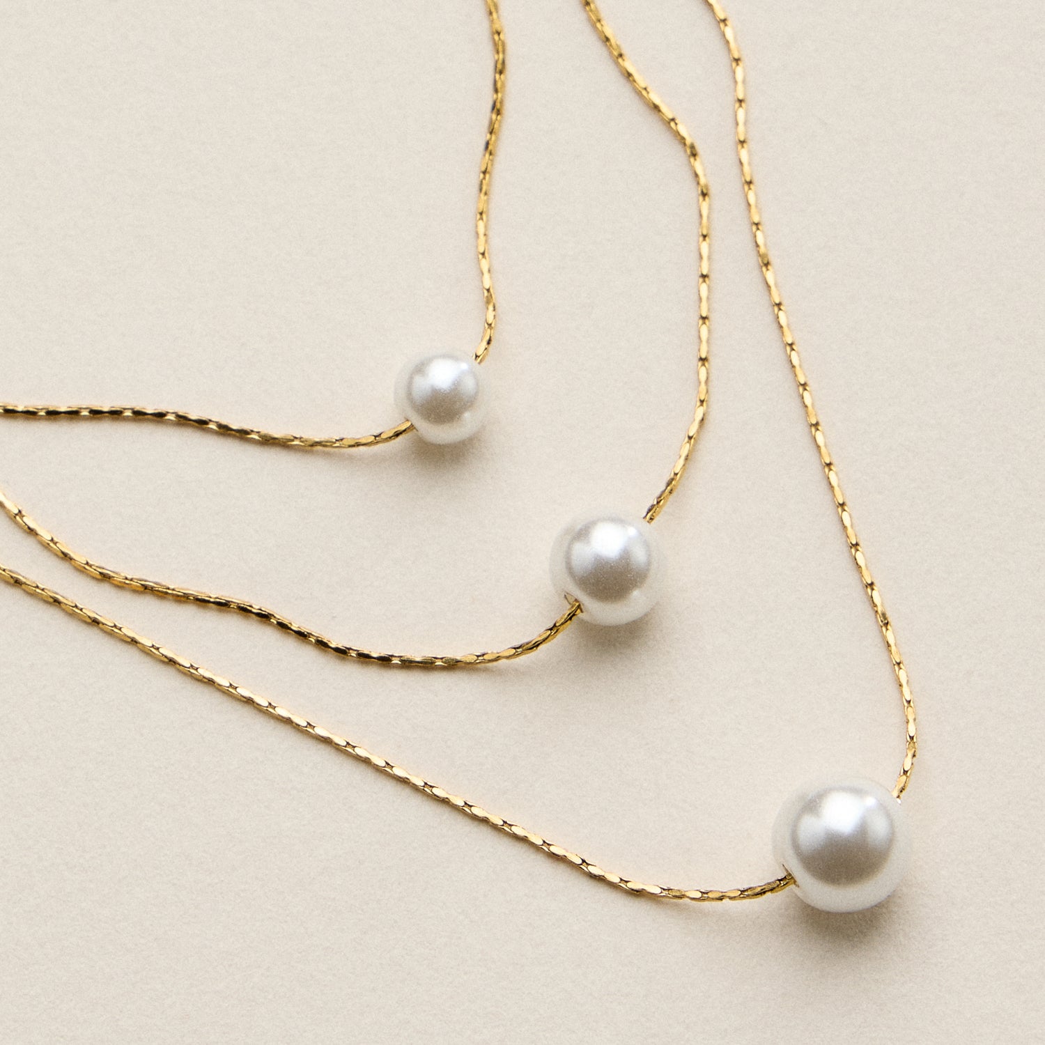 Stainless Steel Pearl Station Necklace