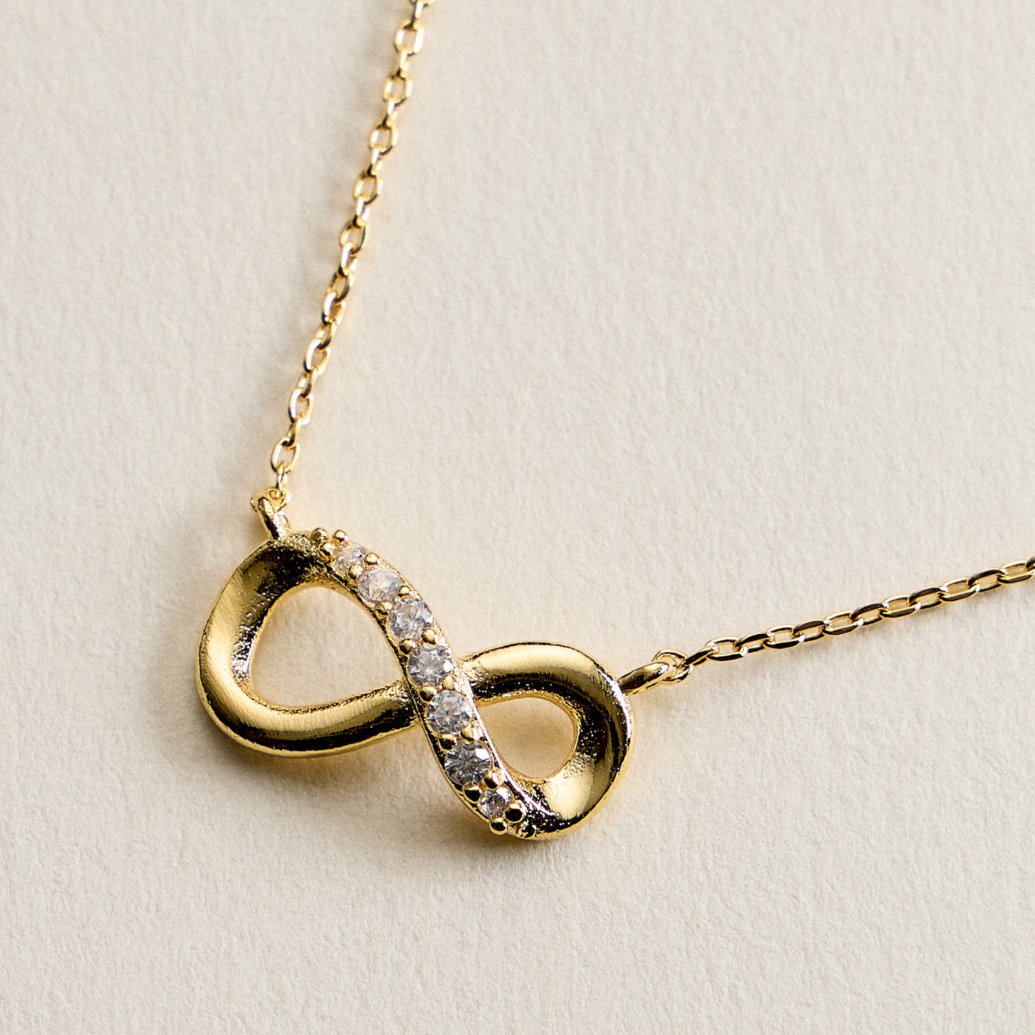 Gold Filled Infinity Crystal Necklace – Dainty