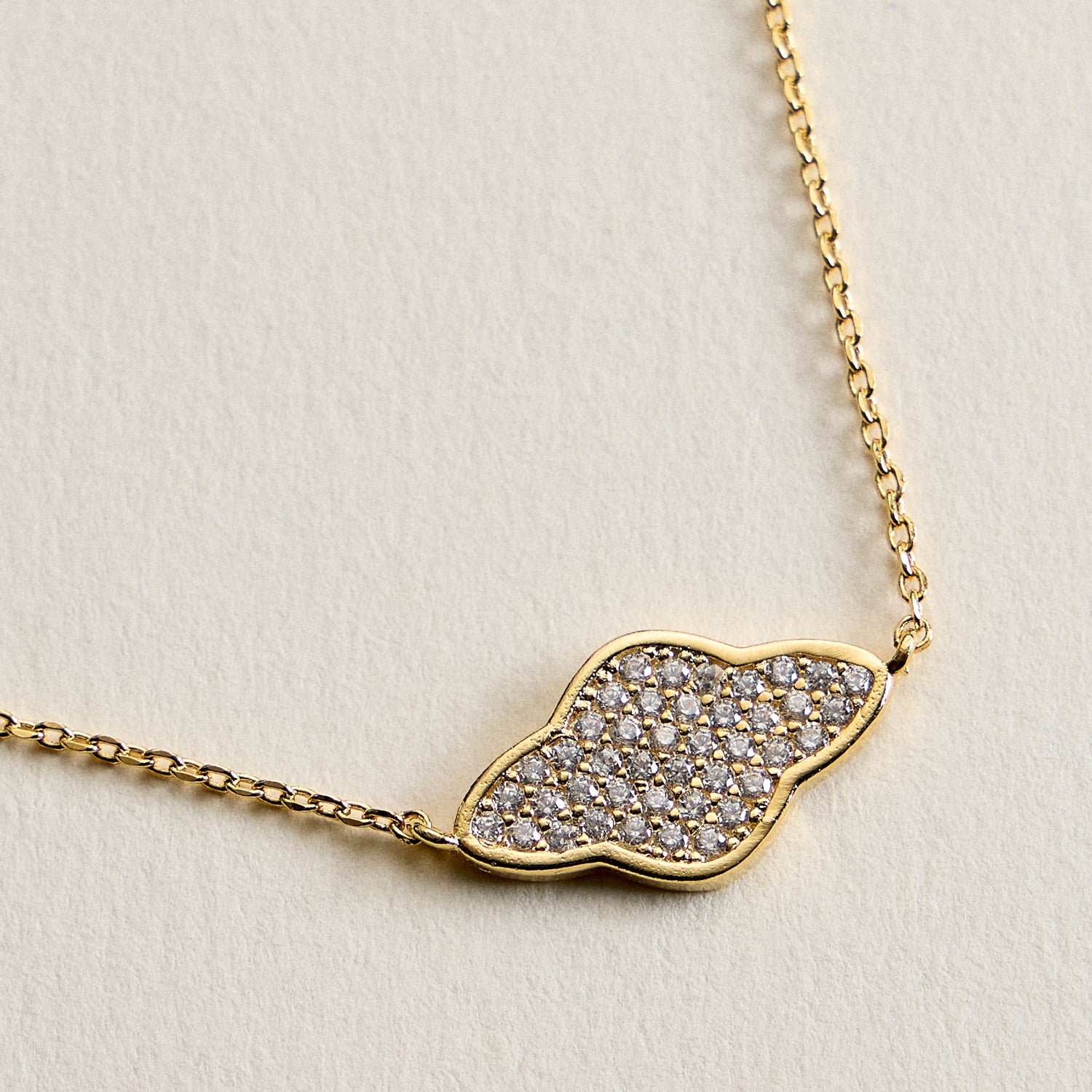 Gold Filled CZ Quatrefoil Necklace – Dainty Clover Pendant Necklace Made In Korea