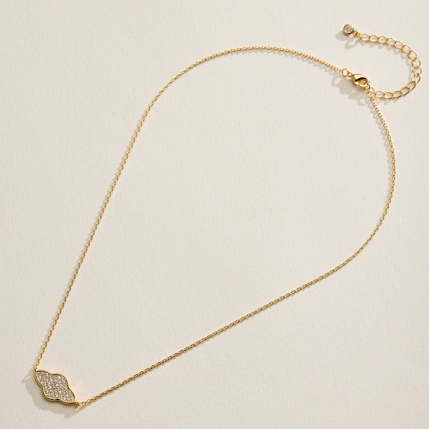 Gold Filled Pavé Organic Pendant Necklace – Dainty