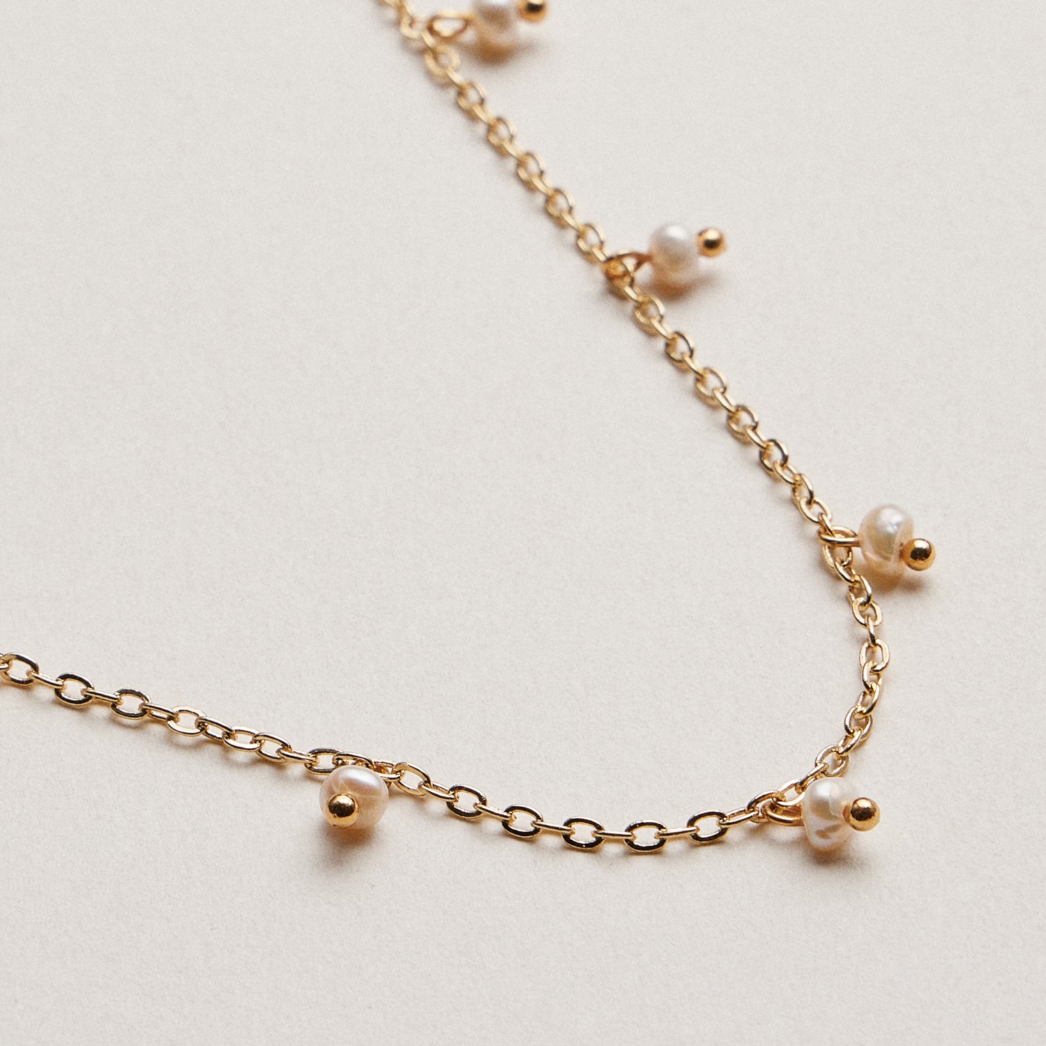 Golden Dew Pearl Dangle Necklace with fresh water pearls | Pearl & Crystal Jewelry