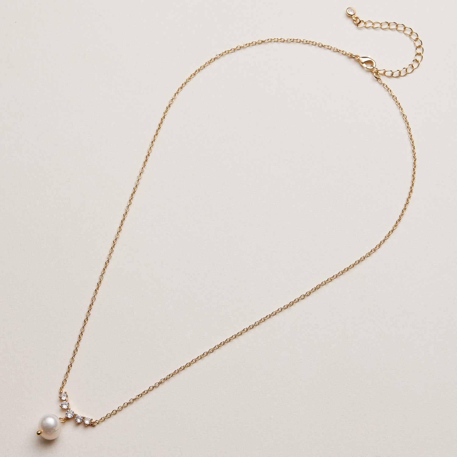 Celeste Pearl Drop Necklace | Pearl & Gold Chain Jewelry