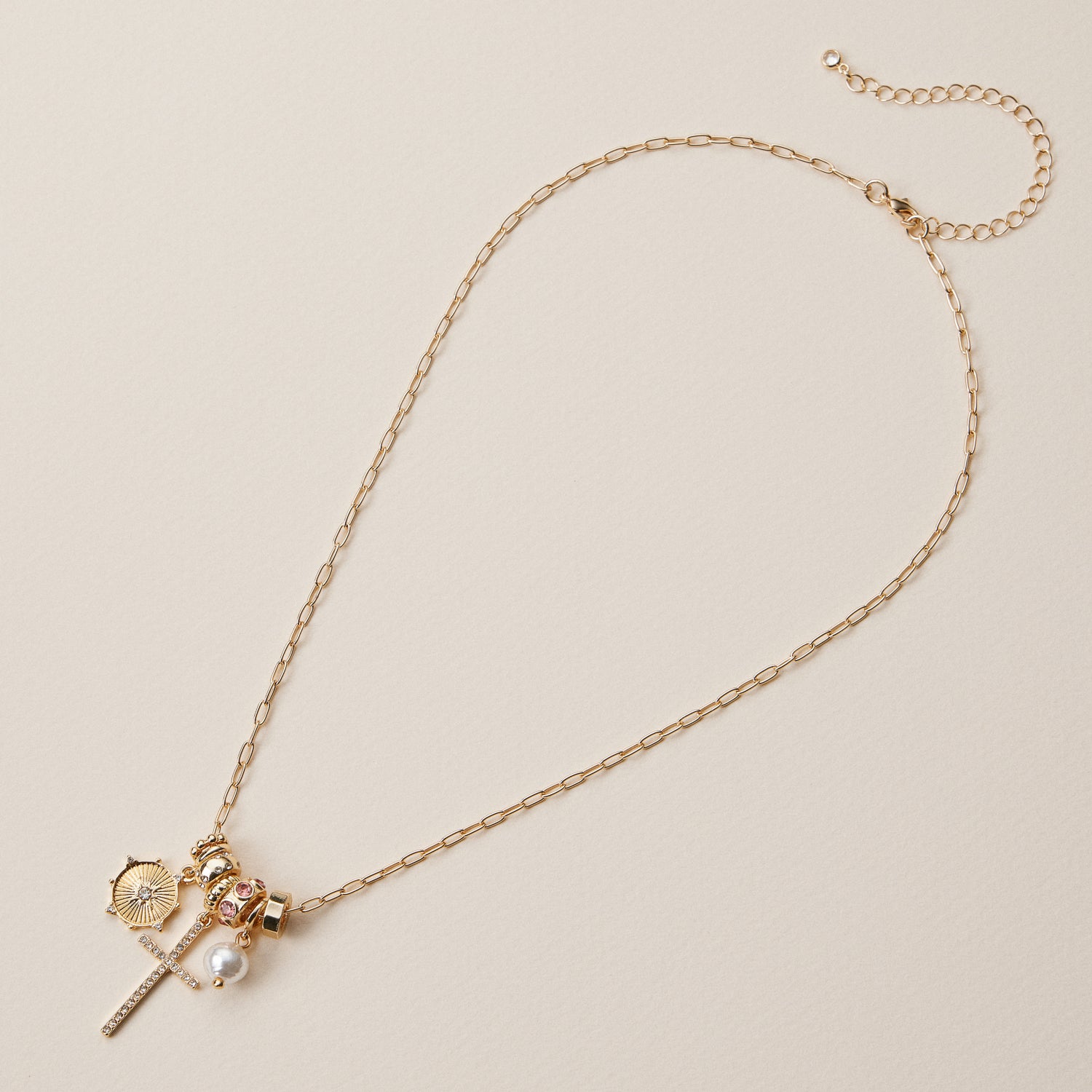 Gold Dipped Symbolic Multi Charm Necklace Collection