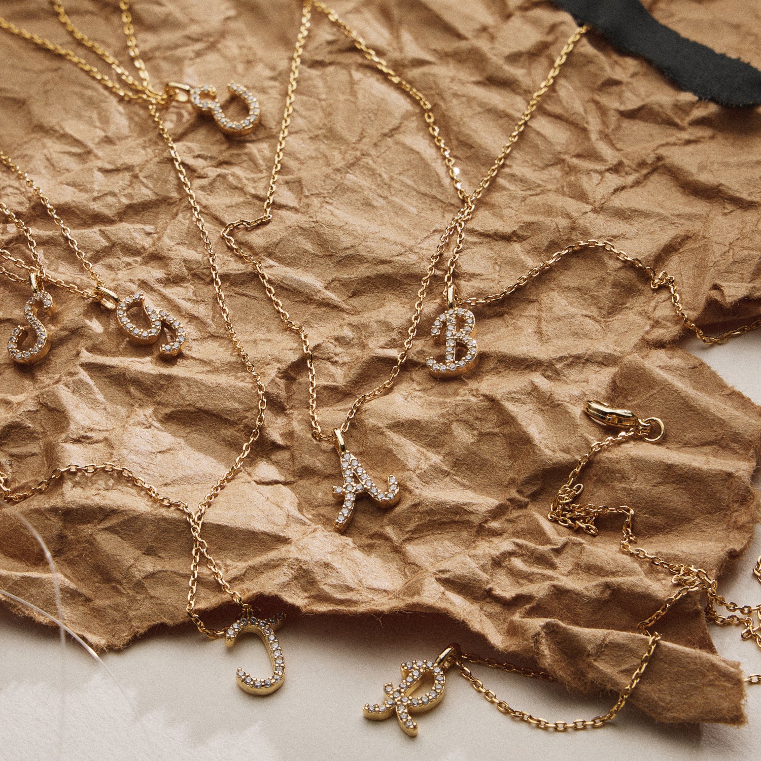 18K Gold Filled Pave Initial  Pendant Necklace | Made in Korea Dainty Studs